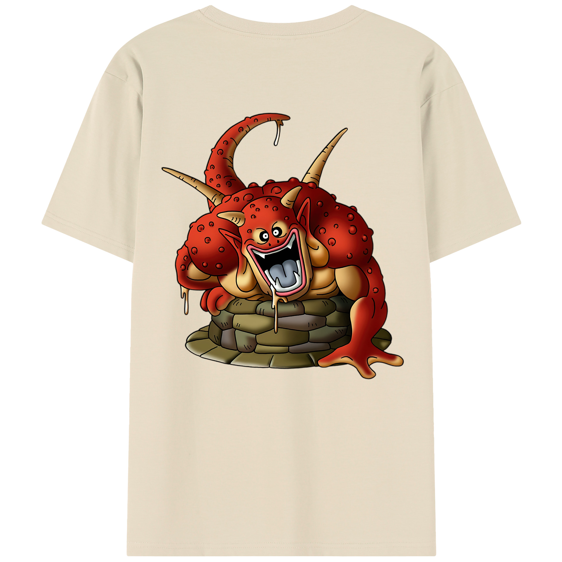 （画像用） ドラゴンクエスト Doragon Kuesuto Dragon Quest 綿100％半袖Tシャツ（背面プリント）