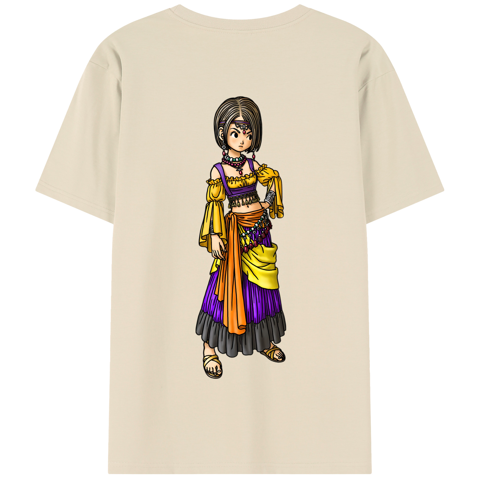 （画像用） ドラゴンクエスト Doragon Kuesuto Dragon Quest 綿100％半袖Tシャツ（背面プリント）
