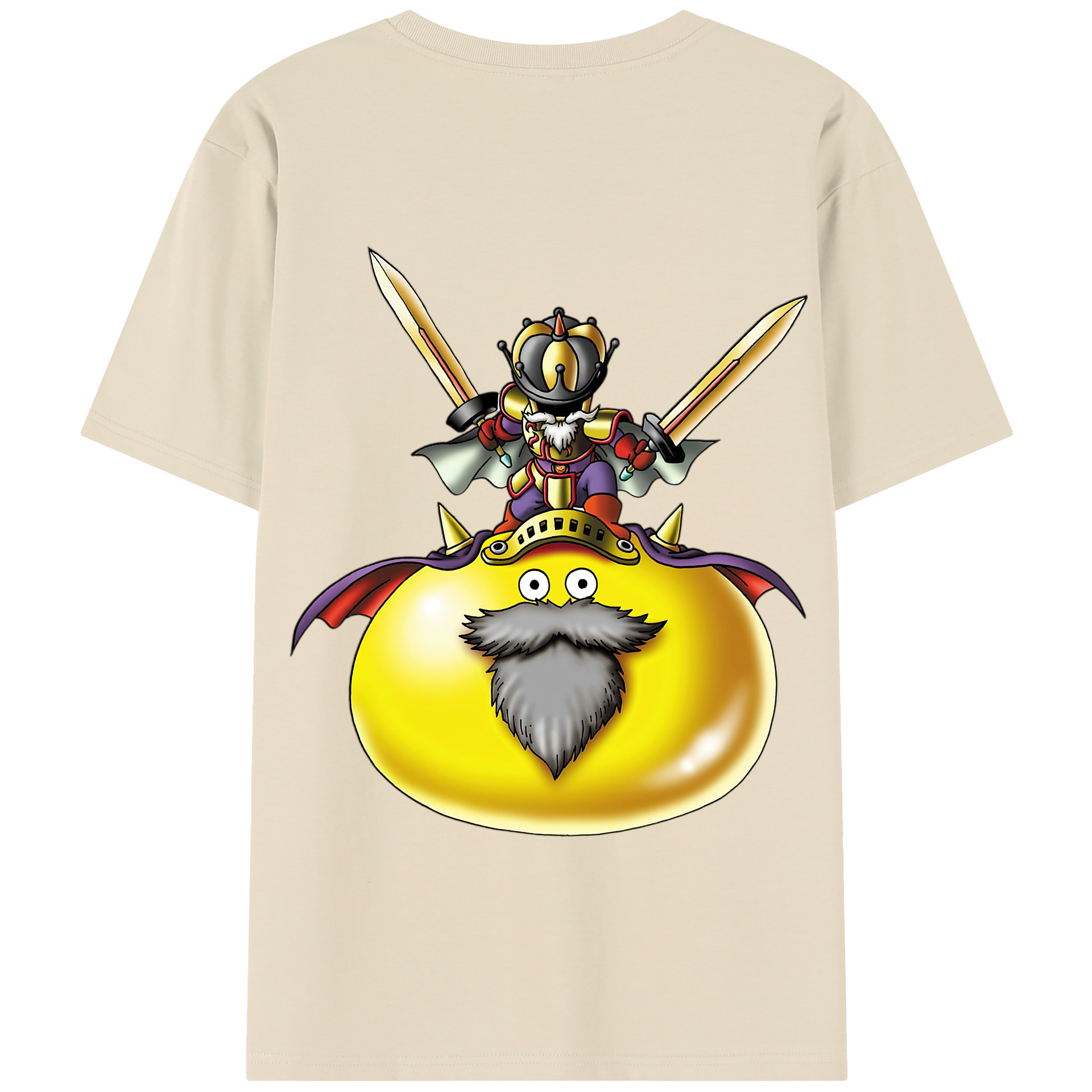 （画像用） ドラゴンクエスト Doragon Kuesuto Dragon Quest 綿100％半袖Tシャツ（背面プリント）
