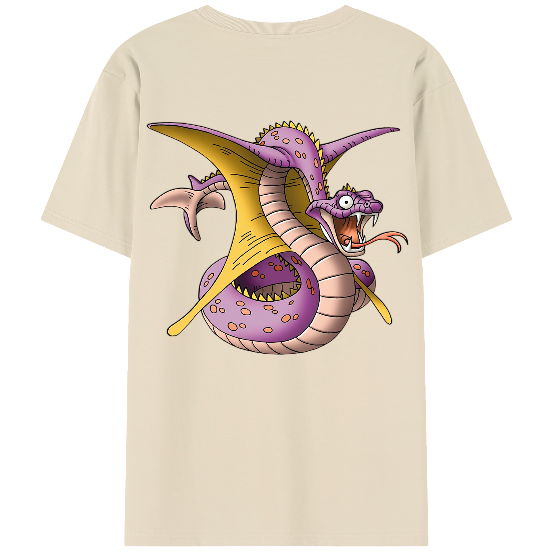 （画像用） ドラゴンクエスト Doragon Kuesuto Dragon Quest 綿100％半袖Tシャツ（背面プリント）