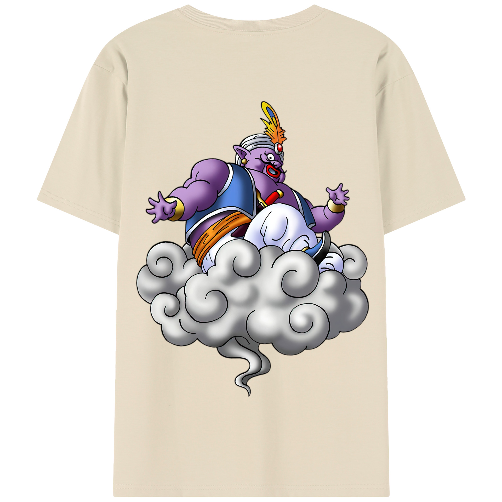 （画像用） ドラゴンクエスト Doragon Kuesuto Dragon Quest 綿100％半袖Tシャツ（背面プリント）
