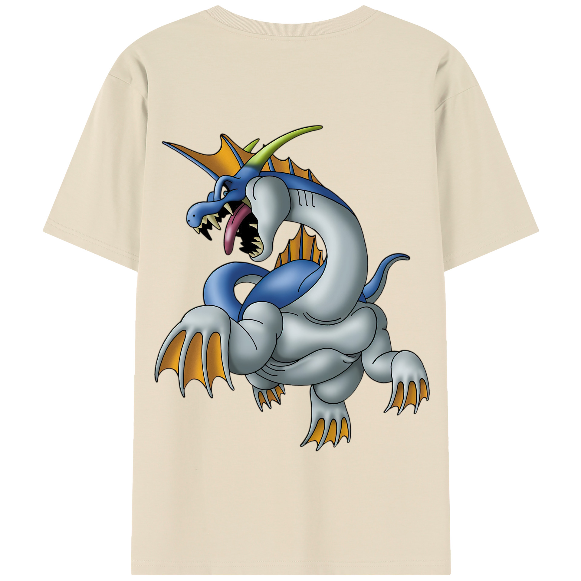 （画像用） ドラゴンクエスト Doragon Kuesuto Dragon Quest 綿100％半袖Tシャツ（背面プリント）