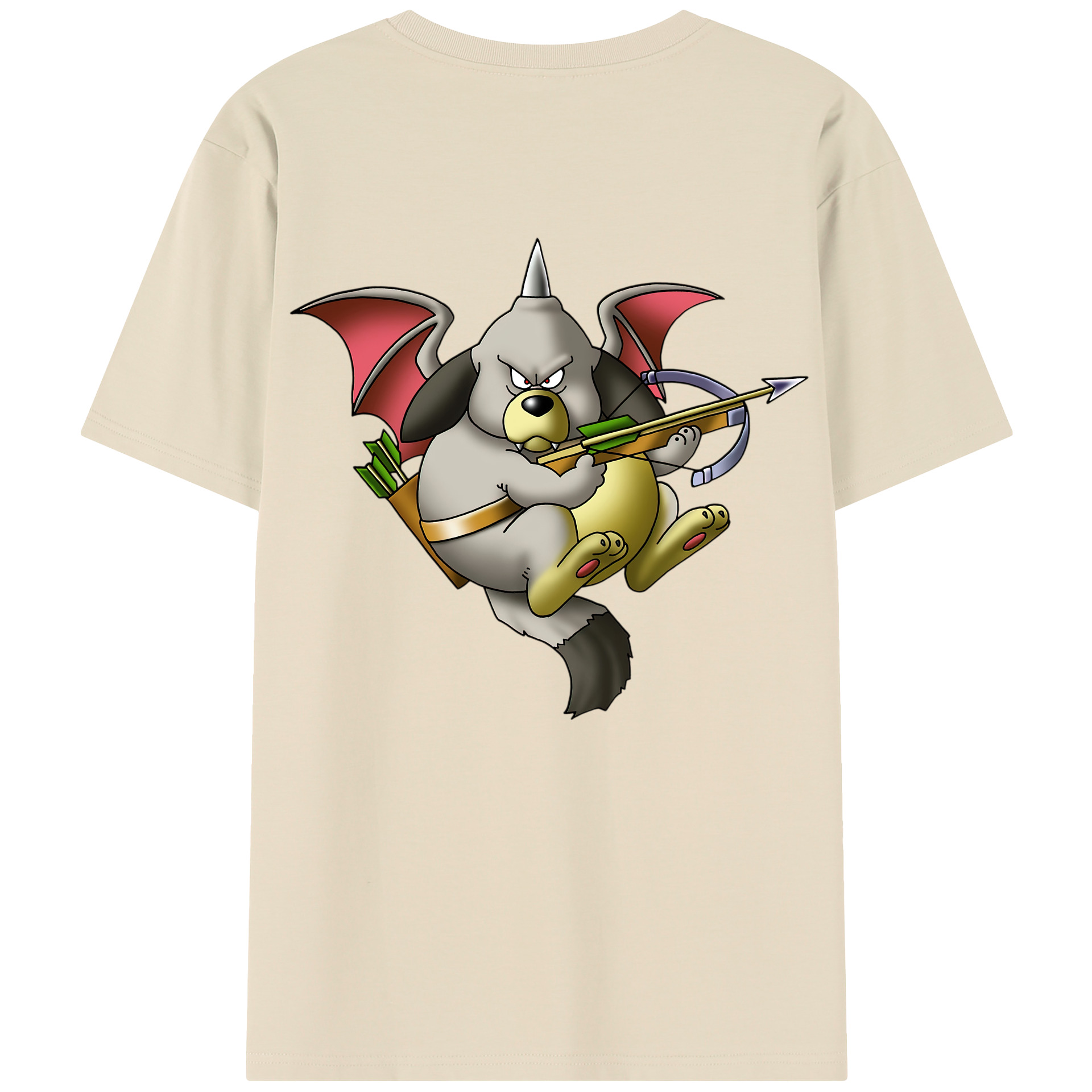 （画像用） ドラゴンクエスト Doragon Kuesuto Dragon Quest 綿100％半袖Tシャツ（背面プリント）
