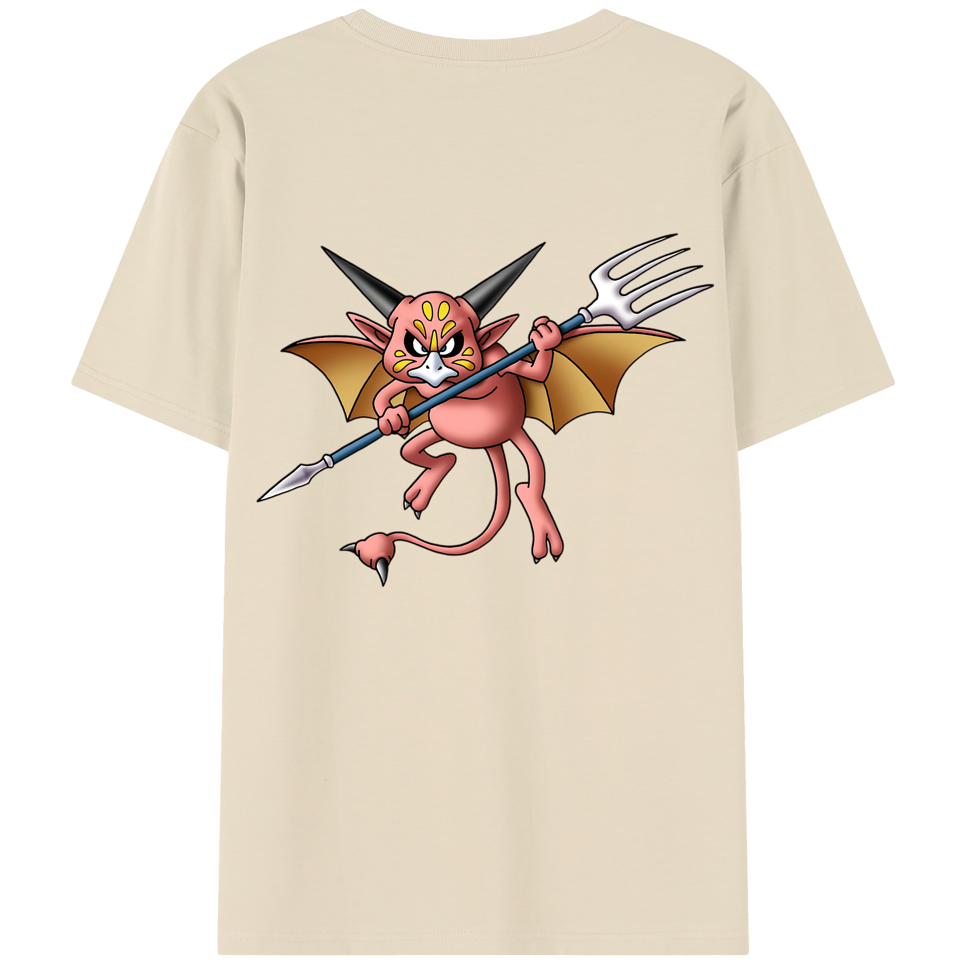 （画像用） ドラゴンクエスト Doragon Kuesuto Dragon Quest 綿100％半袖Tシャツ（背面プリント）