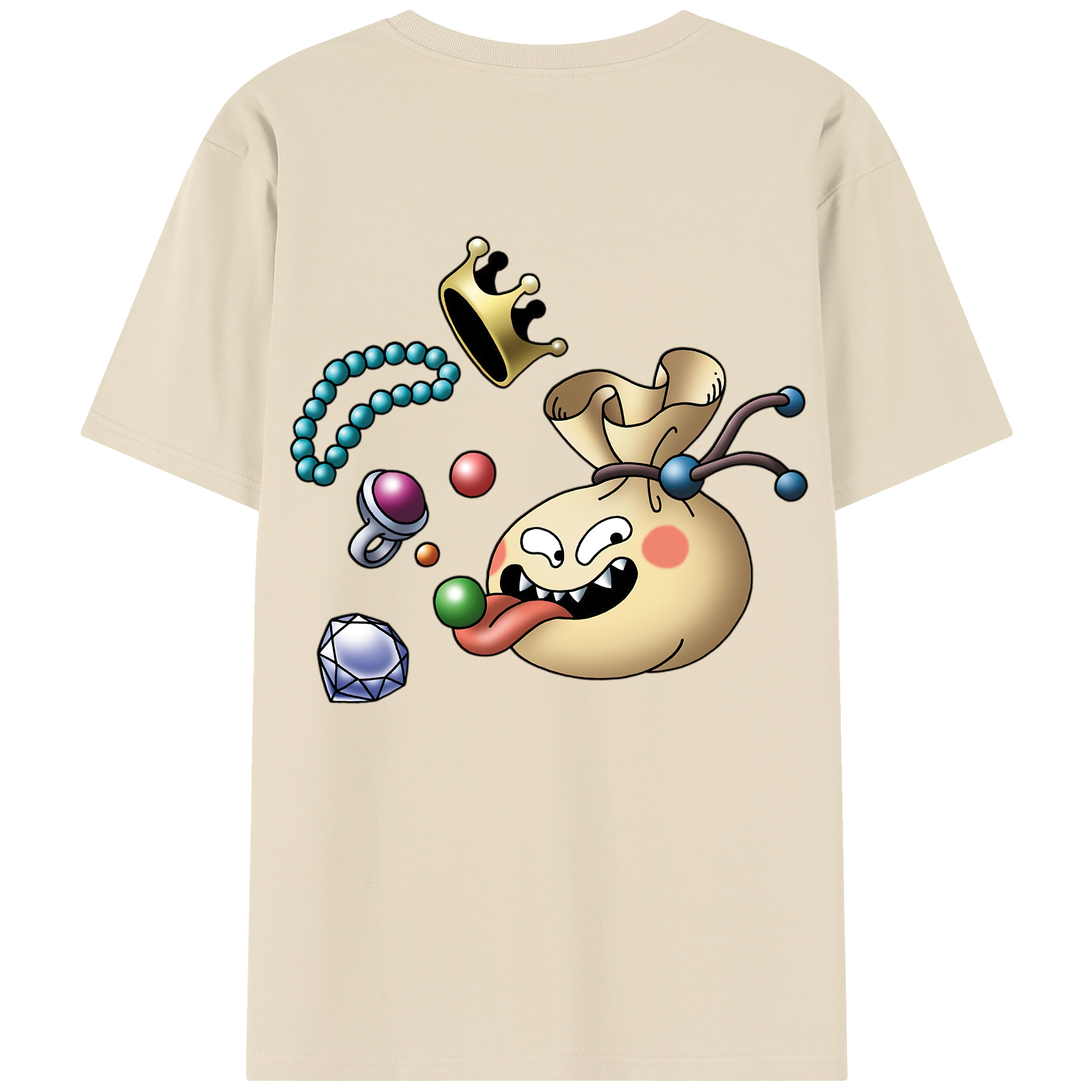 （画像用） ドラゴンクエスト Doragon Kuesuto Dragon Quest 綿100％半袖Tシャツ（背面プリント）