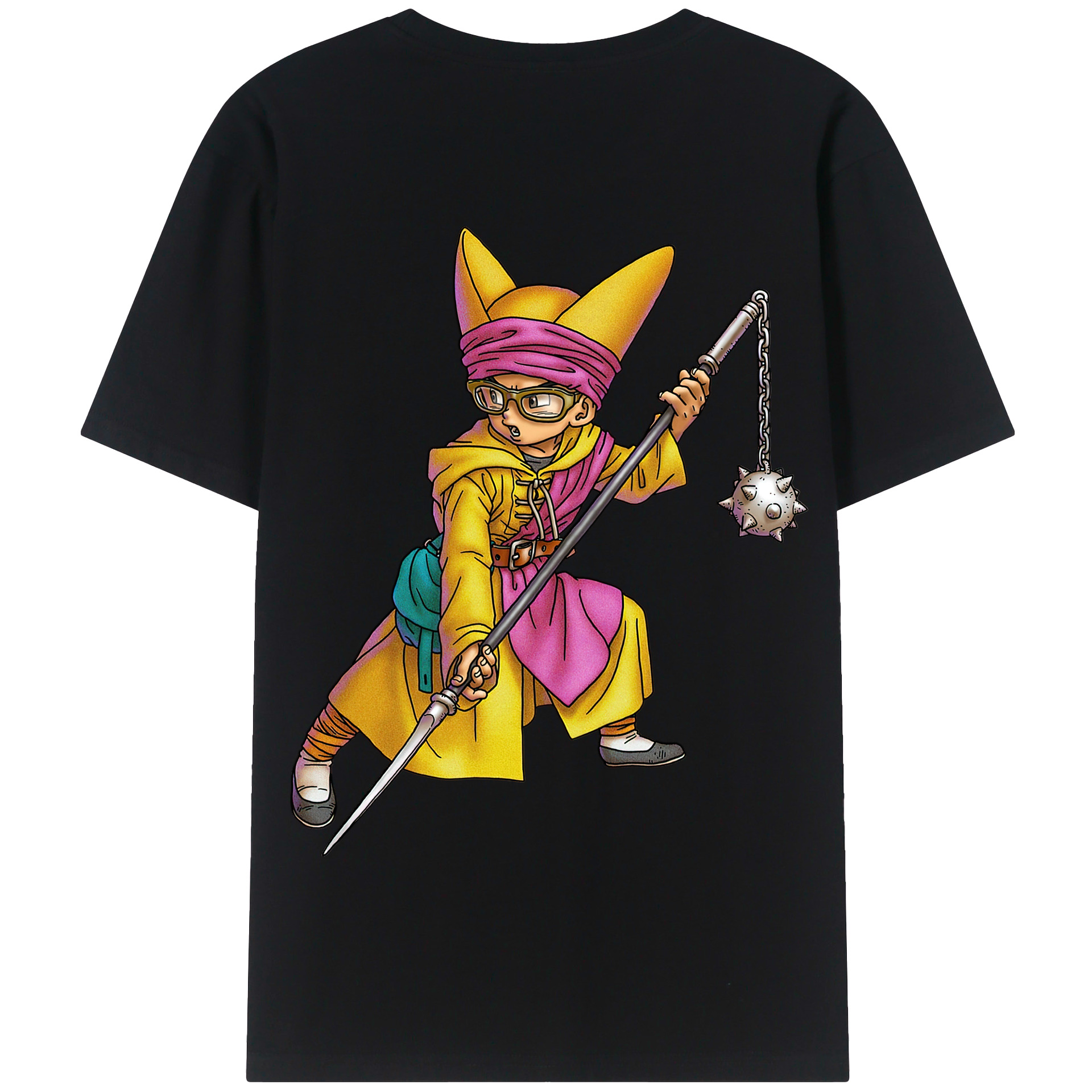 （画像用） ドラゴンクエスト Doragon Kuesuto Dragon Quest 綿100％半袖Tシャツ（背面プリント）