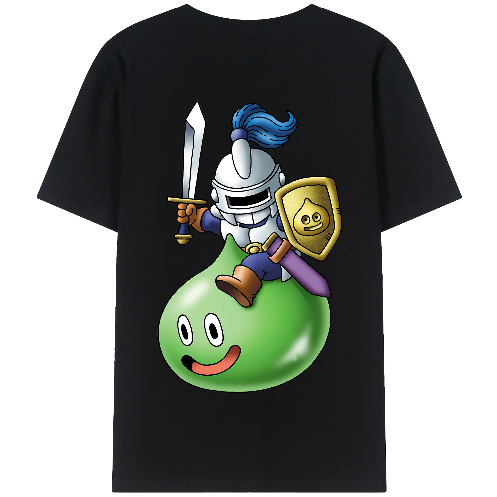 （画像用） ドラゴンクエスト Doragon Kuesuto Dragon Quest 綿100％半袖Tシャツ（背面プリント）