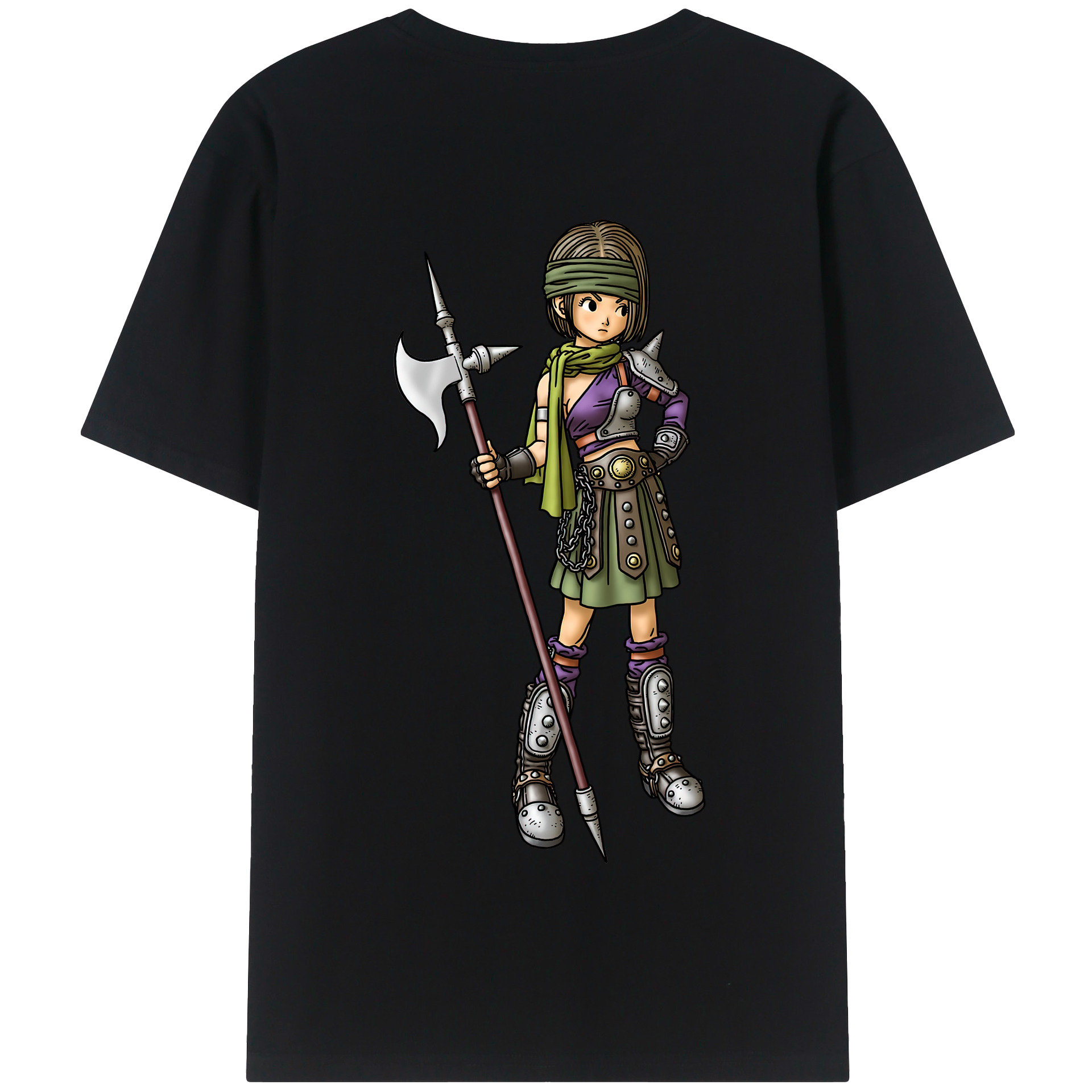 （画像用） ドラゴンクエスト Doragon Kuesuto Dragon Quest 綿100％半袖Tシャツ（背面プリント）