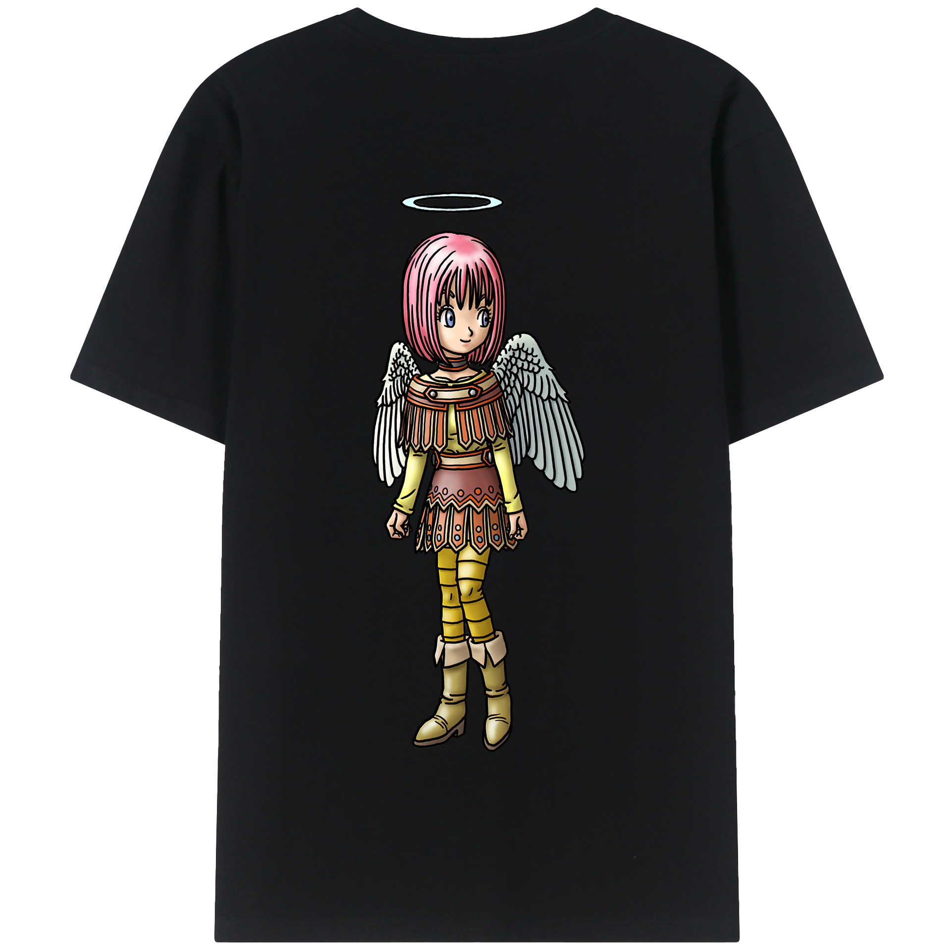 （画像用） ドラゴンクエスト Doragon Kuesuto Dragon Quest 綿100％半袖Tシャツ（背面プリント）