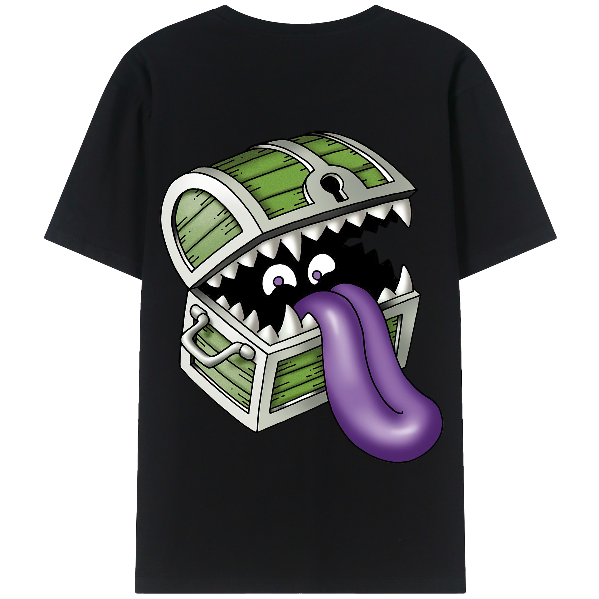 （画像用） ドラゴンクエスト Doragon Kuesuto Dragon Quest 綿100％半袖Tシャツ（背面プリント）