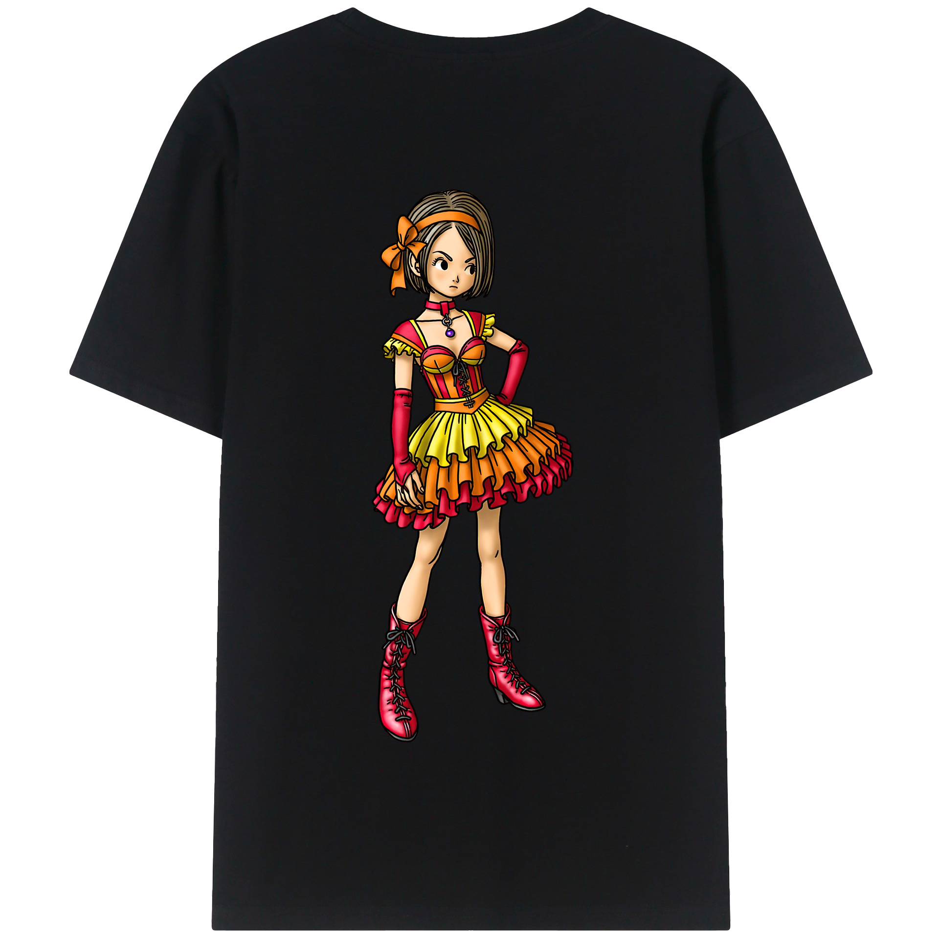 （画像用） ドラゴンクエスト Doragon Kuesuto Dragon Quest 綿100％半袖Tシャツ（背面プリント）