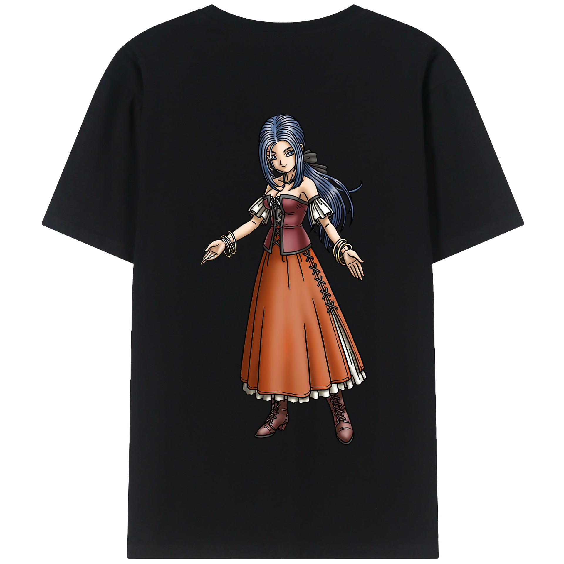 （画像用） ドラゴンクエスト Doragon Kuesuto Dragon Quest 綿100％半袖Tシャツ（背面プリント）