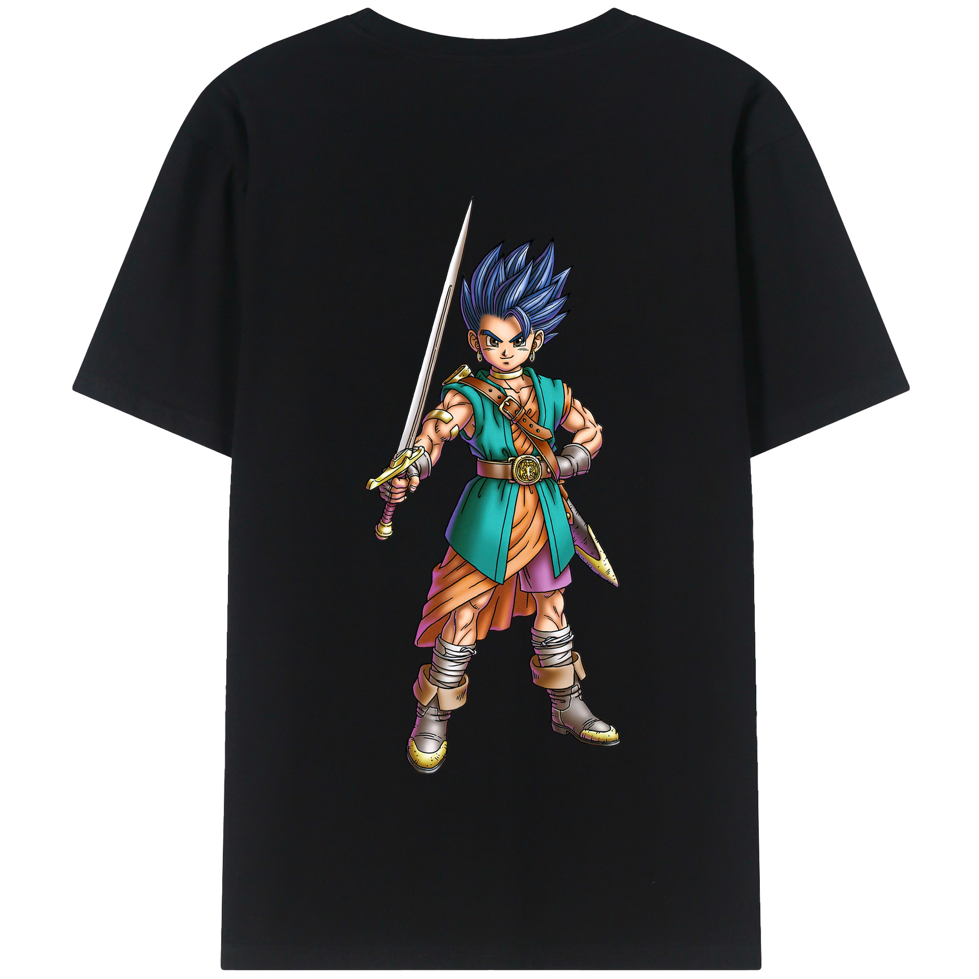 （画像用） ドラゴンクエスト Doragon Kuesuto Dragon Quest 綿100％半袖Tシャツ（背面プリント）