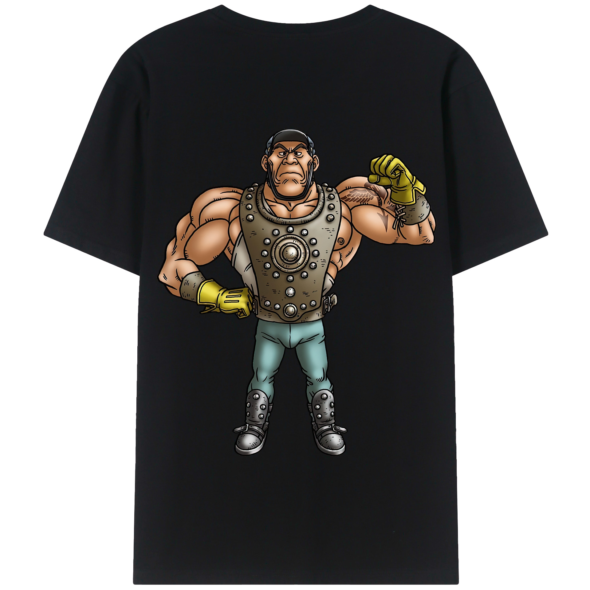 （画像用） ドラゴンクエスト Doragon Kuesuto Dragon Quest 綿100％半袖Tシャツ（背面プリント）