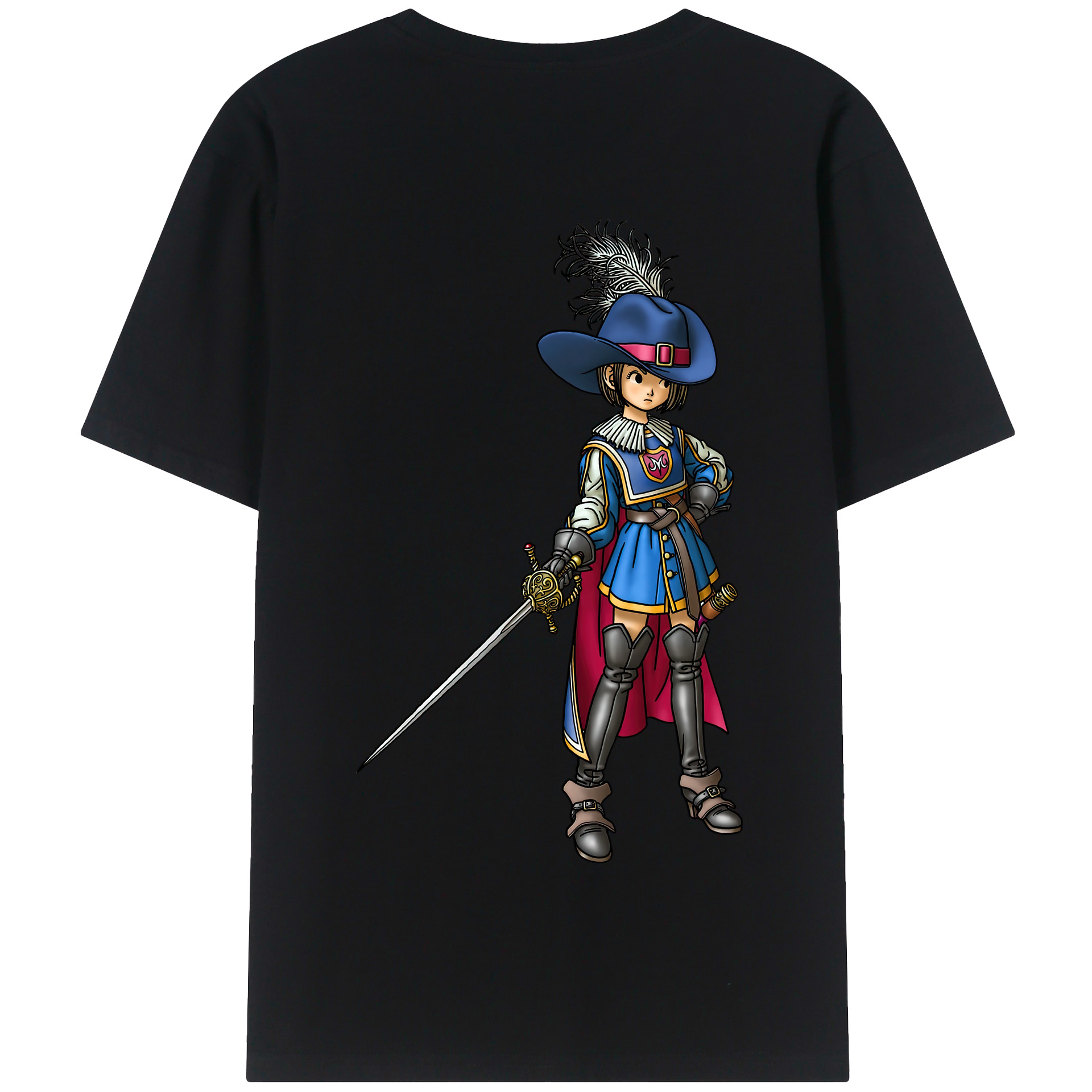 （画像用） ドラゴンクエスト Doragon Kuesuto Dragon Quest 綿100％半袖Tシャツ（背面プリント）