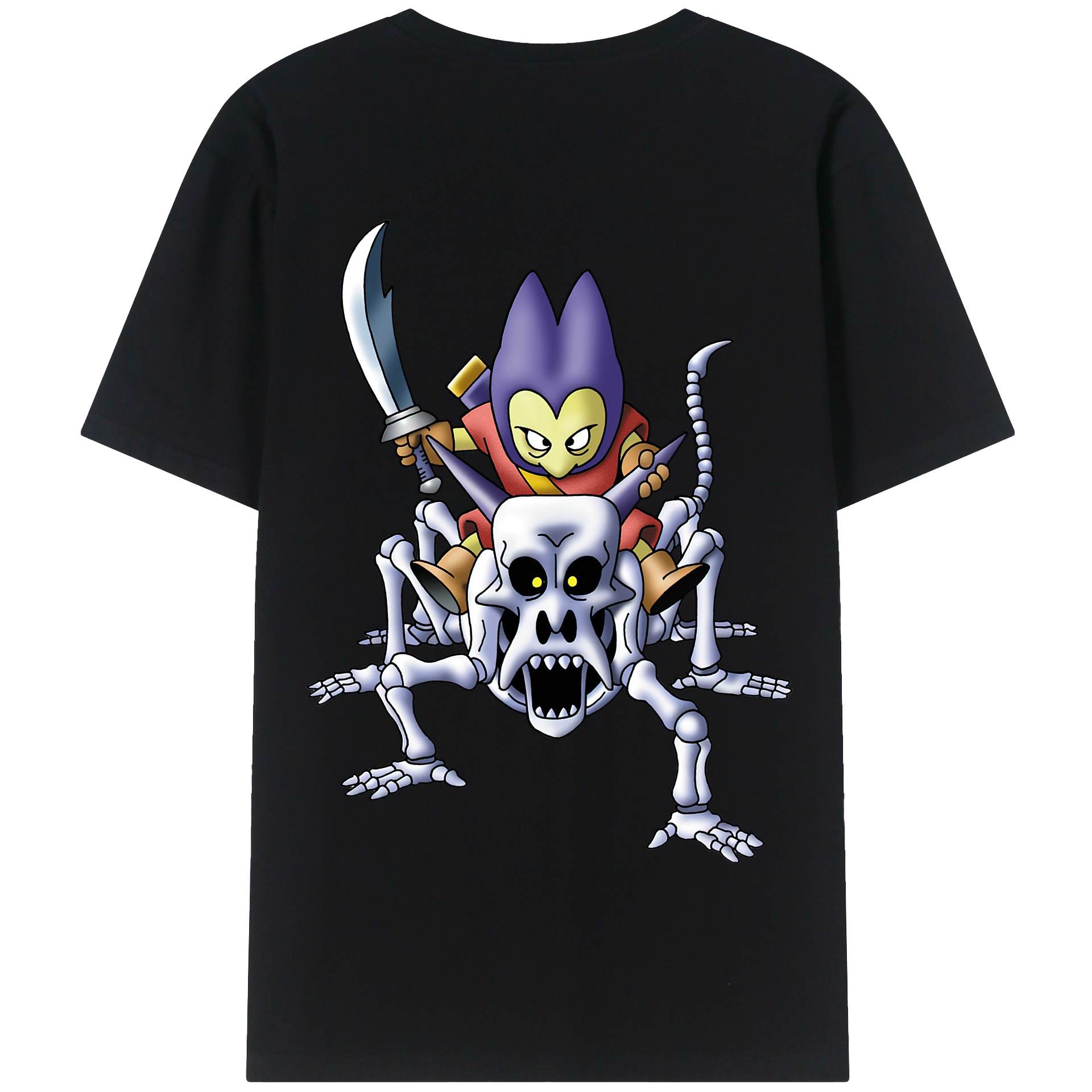 （画像用） ドラゴンクエスト Doragon Kuesuto Dragon Quest 綿100％半袖Tシャツ（背面プリント）