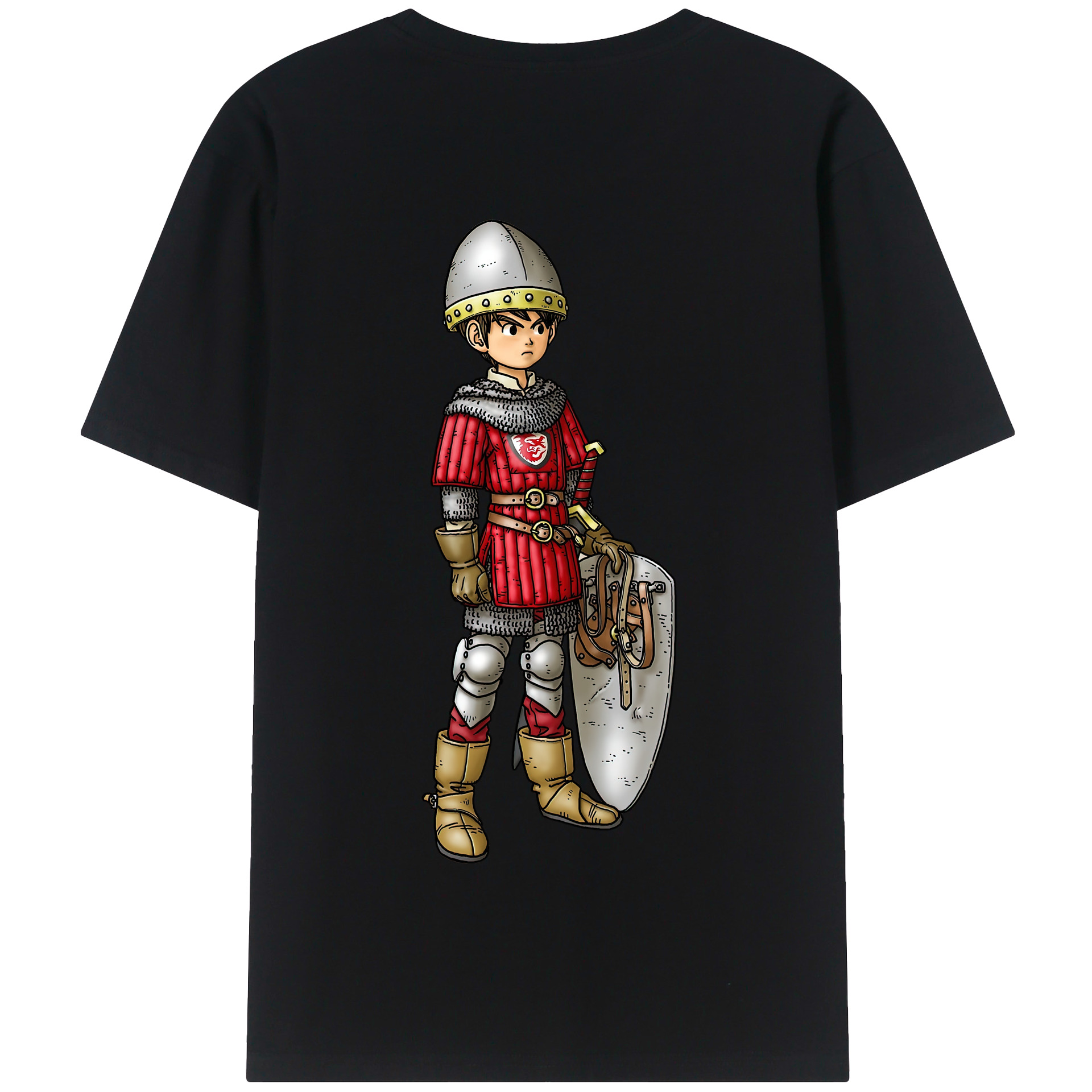 （画像用） ドラゴンクエスト Doragon Kuesuto Dragon Quest 綿100％半袖Tシャツ（背面プリント）