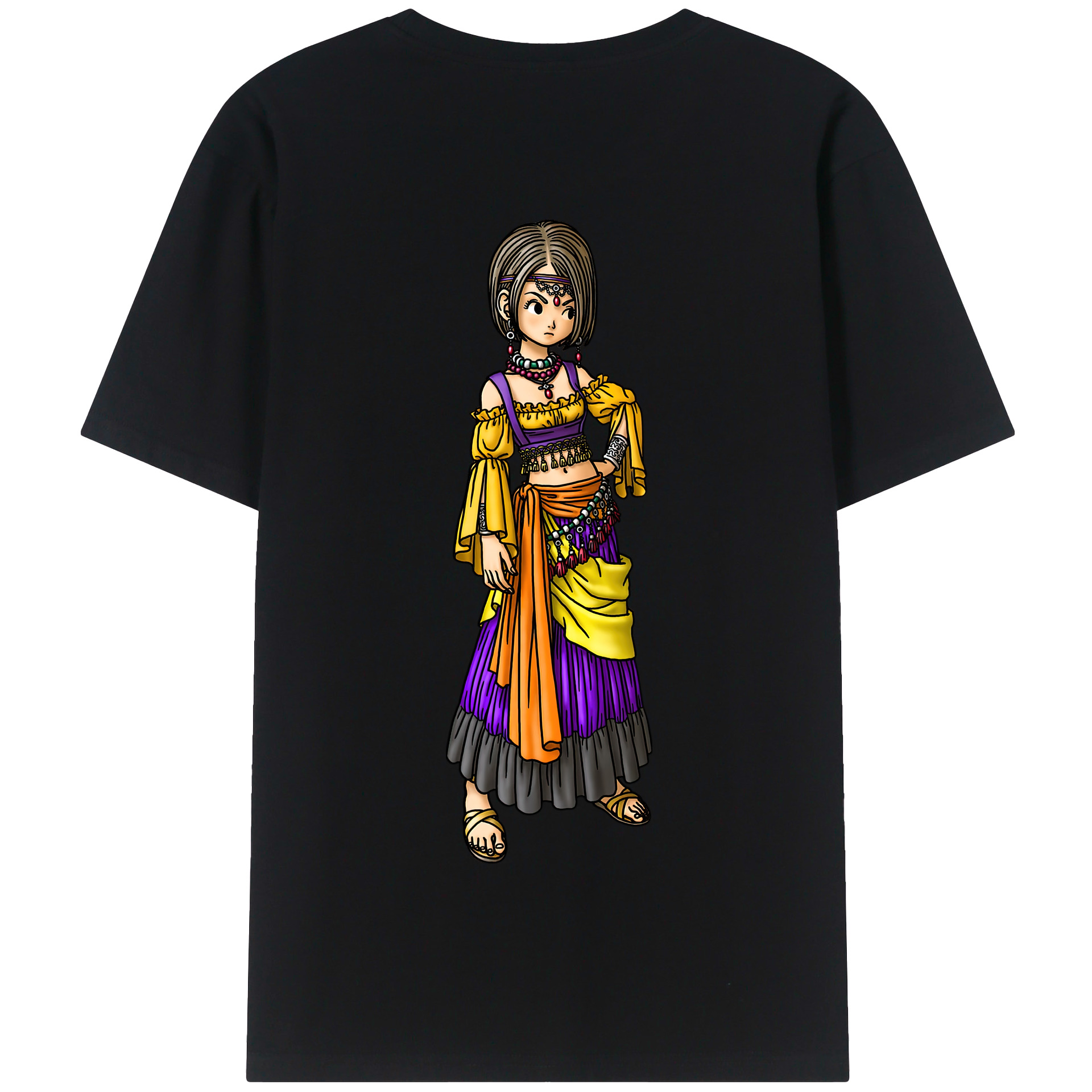 （画像用） ドラゴンクエスト Doragon Kuesuto Dragon Quest 綿100％半袖Tシャツ（背面プリント）