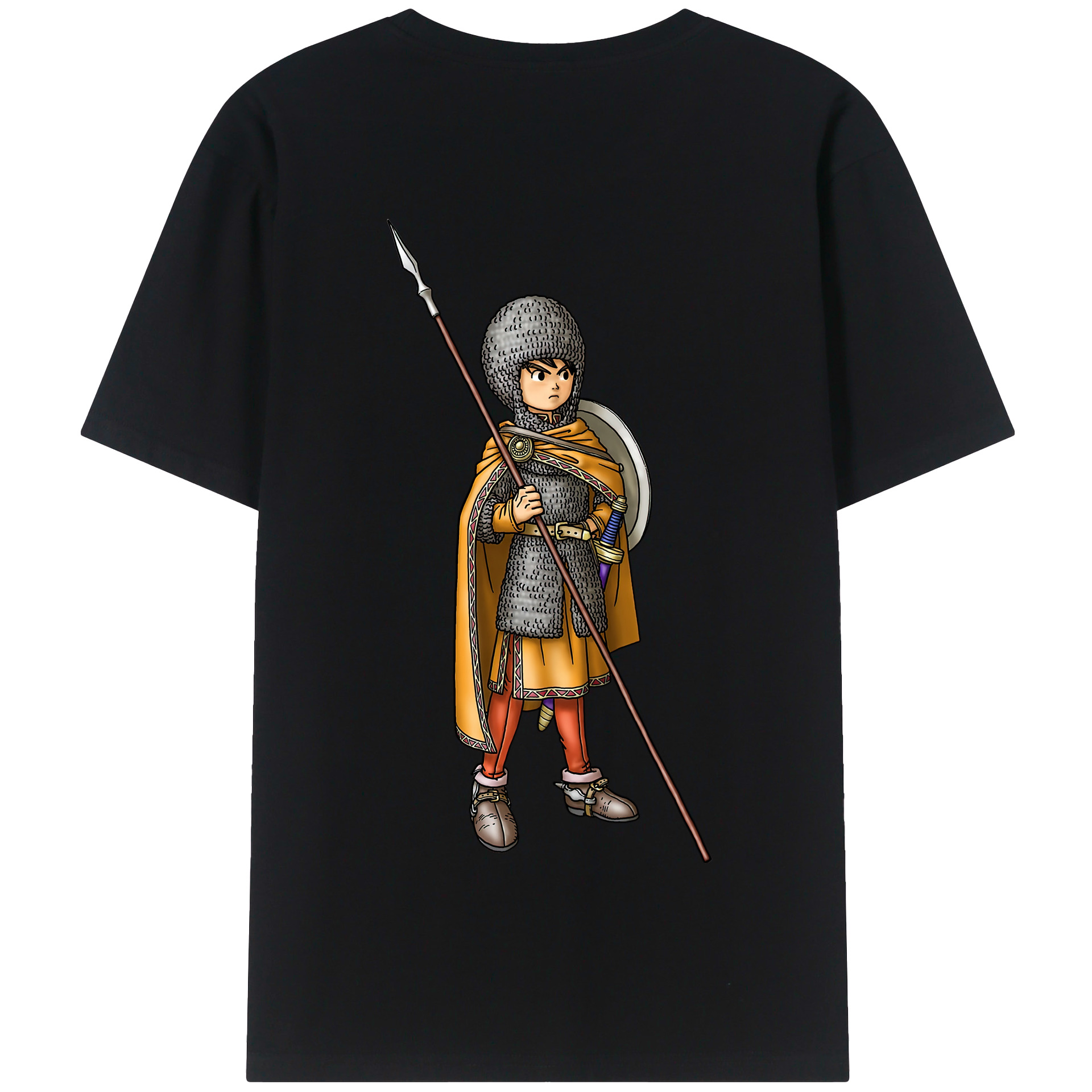 （画像用） ドラゴンクエスト Doragon Kuesuto Dragon Quest 綿100％半袖Tシャツ（背面プリント）
