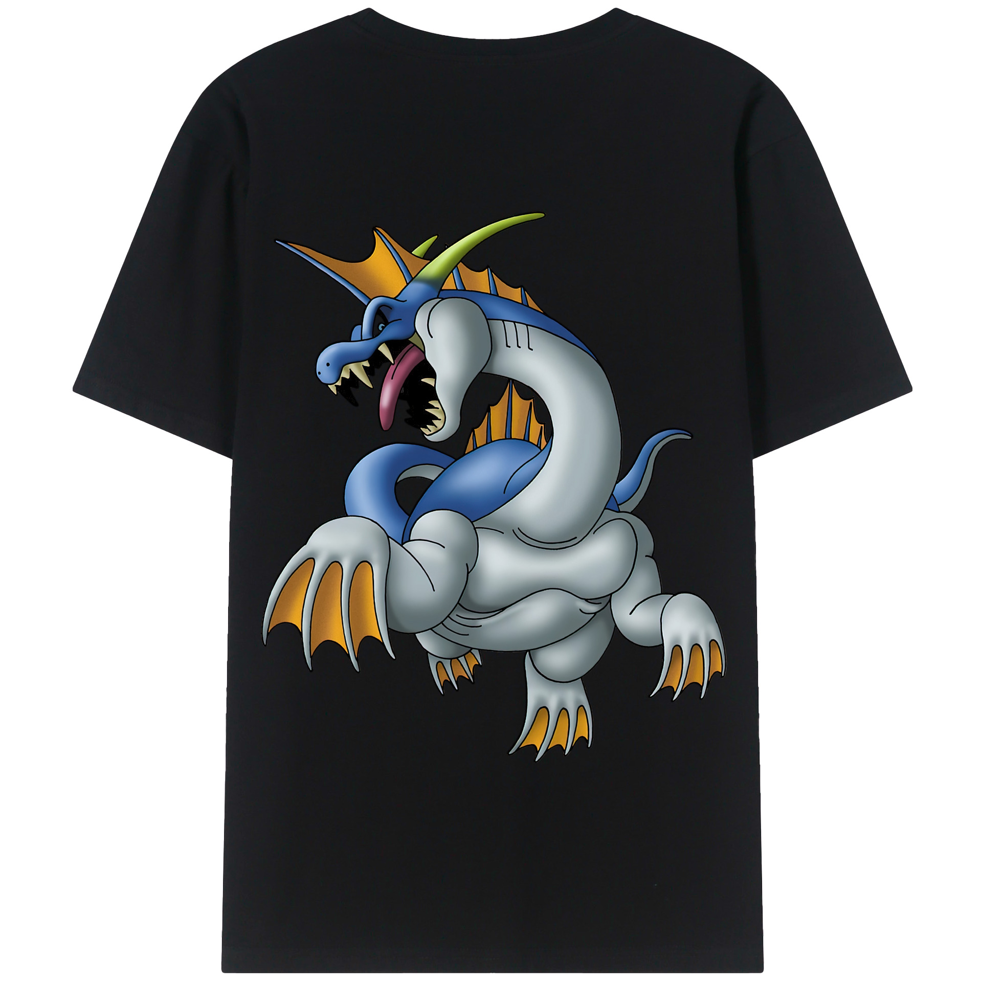 （画像用） ドラゴンクエスト Doragon Kuesuto Dragon Quest 綿100％半袖Tシャツ（背面プリント）