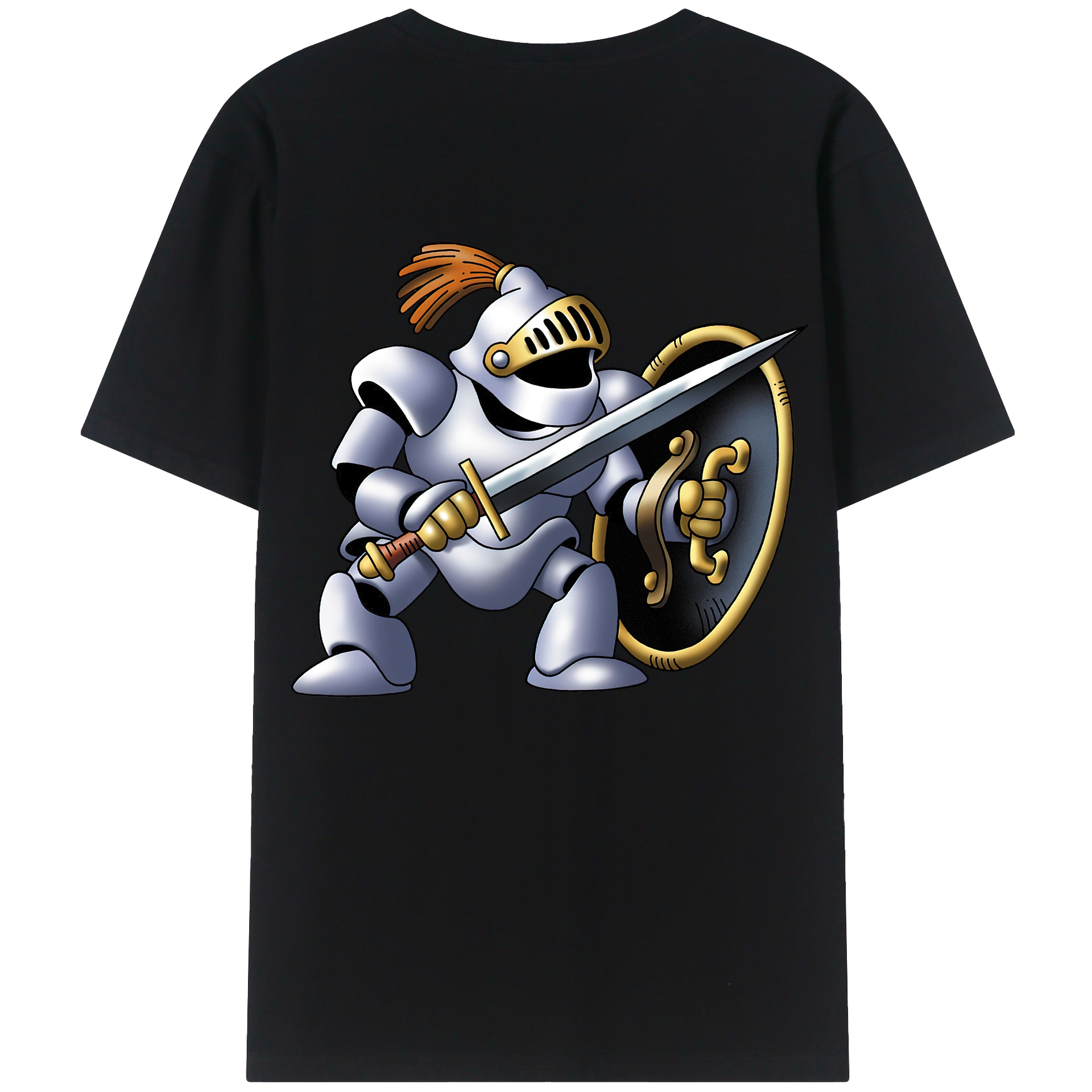 （画像用） ドラゴンクエスト Doragon Kuesuto Dragon Quest 綿100％半袖Tシャツ（背面プリント）