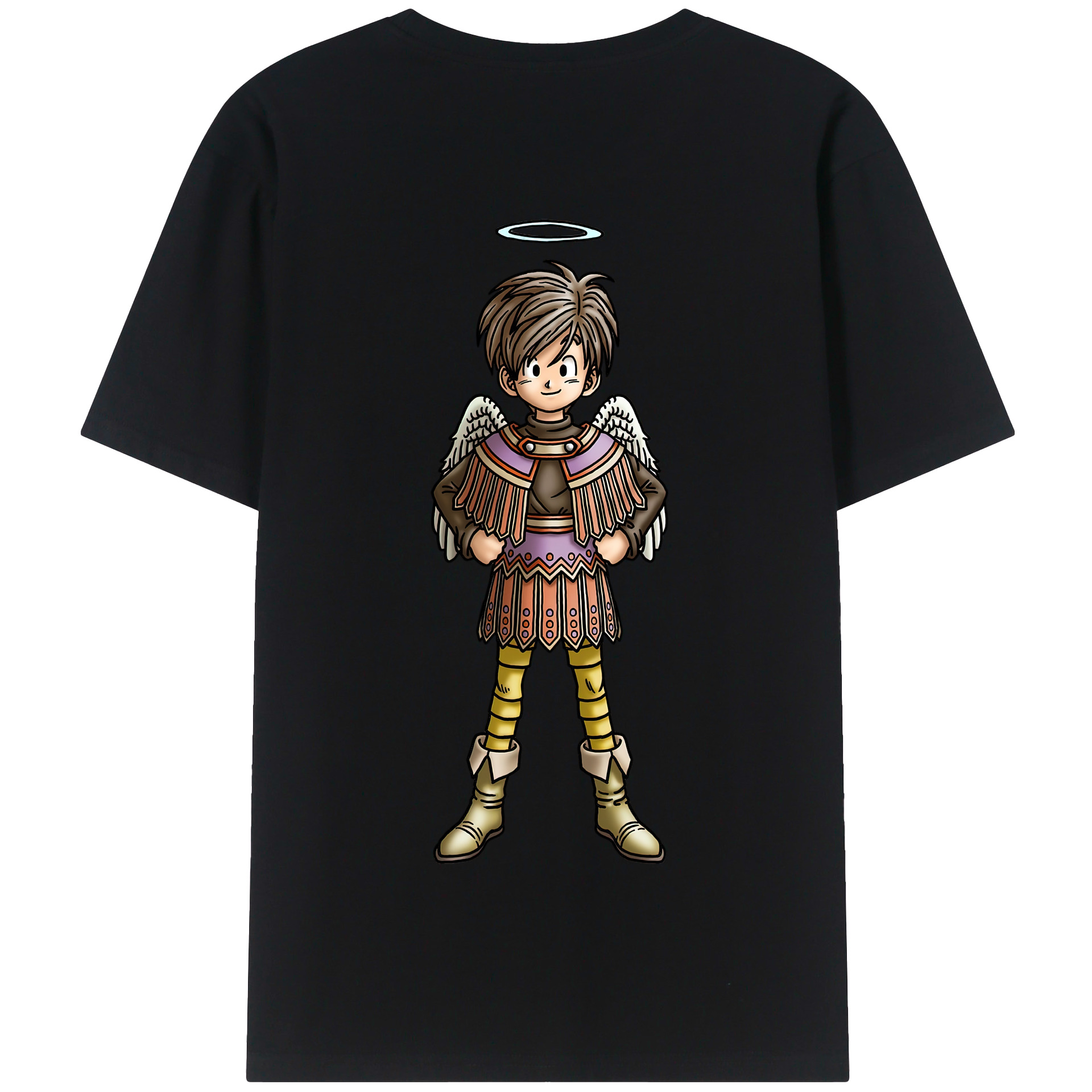 （画像用） ドラゴンクエスト Doragon Kuesuto Dragon Quest 綿100％半袖Tシャツ（背面プリント）