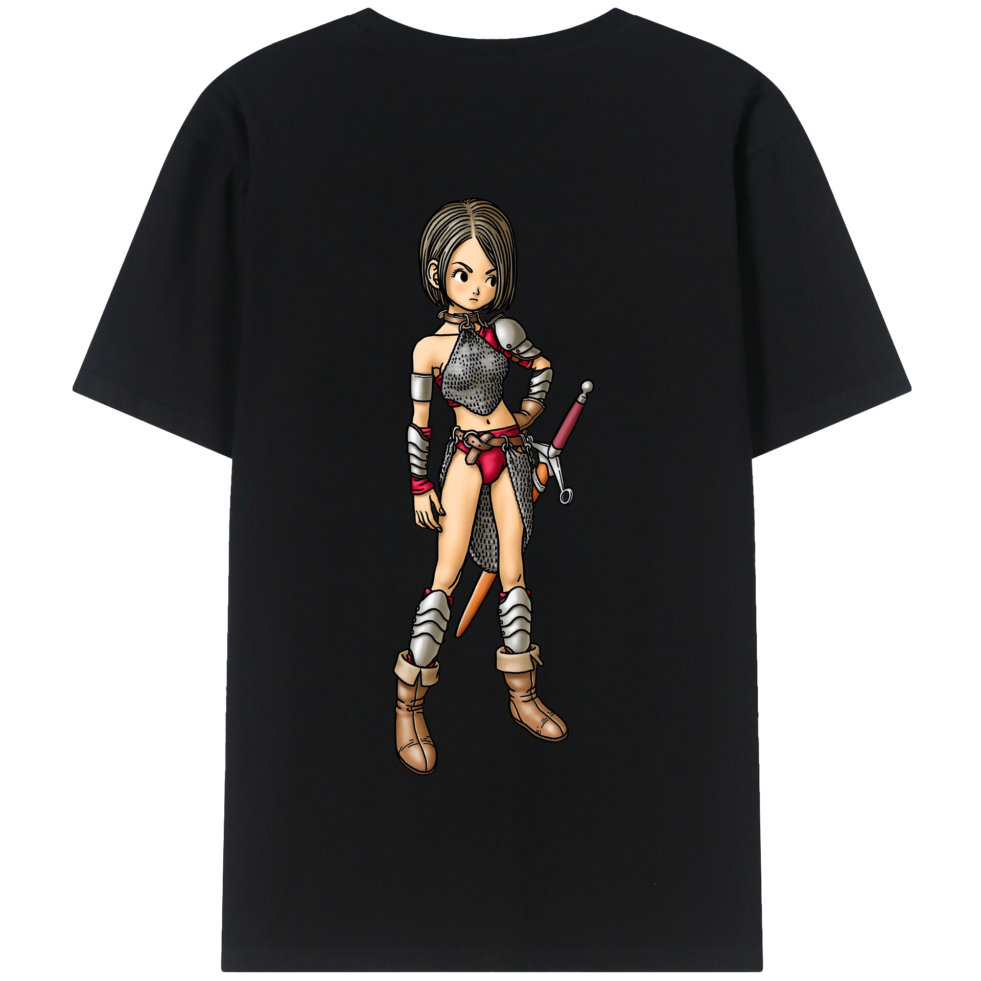 （画像用） ドラゴンクエスト Doragon Kuesuto Dragon Quest 綿100％半袖Tシャツ（背面プリント）