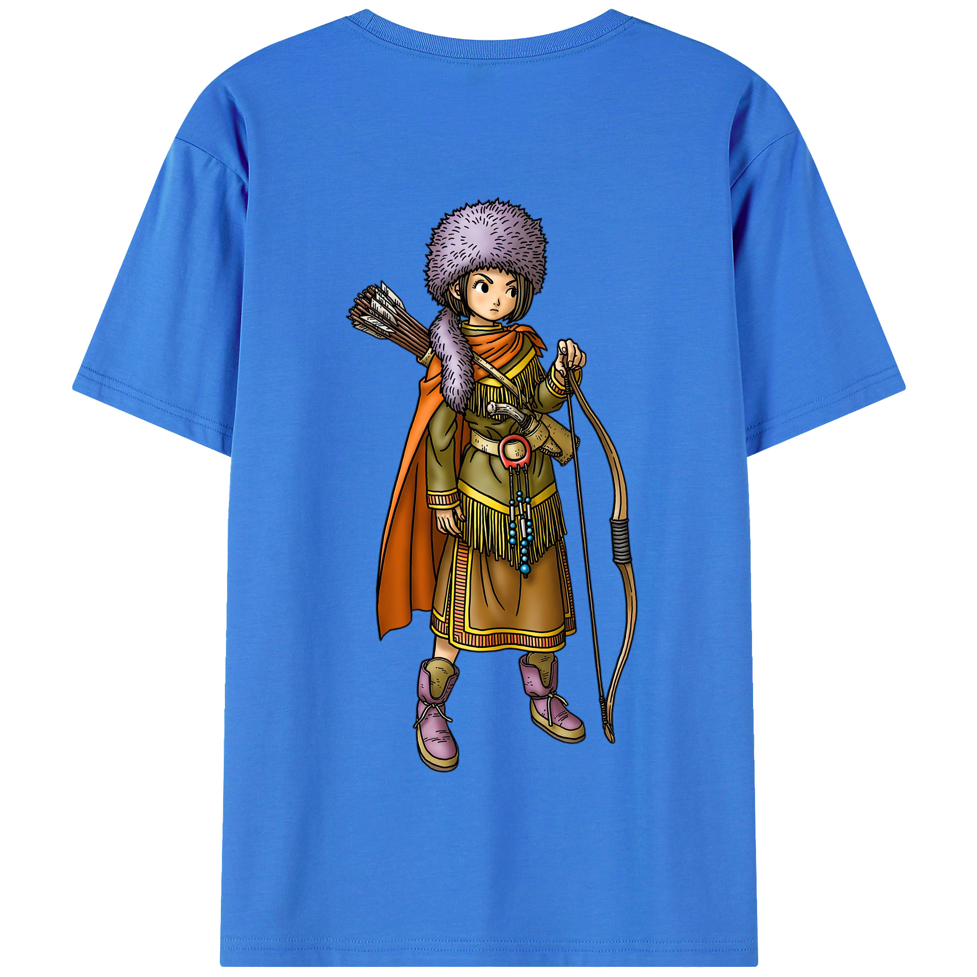 （画像用） ドラゴンクエスト Doragon Kuesuto Dragon Quest 綿100％半袖Tシャツ（背面プリント）