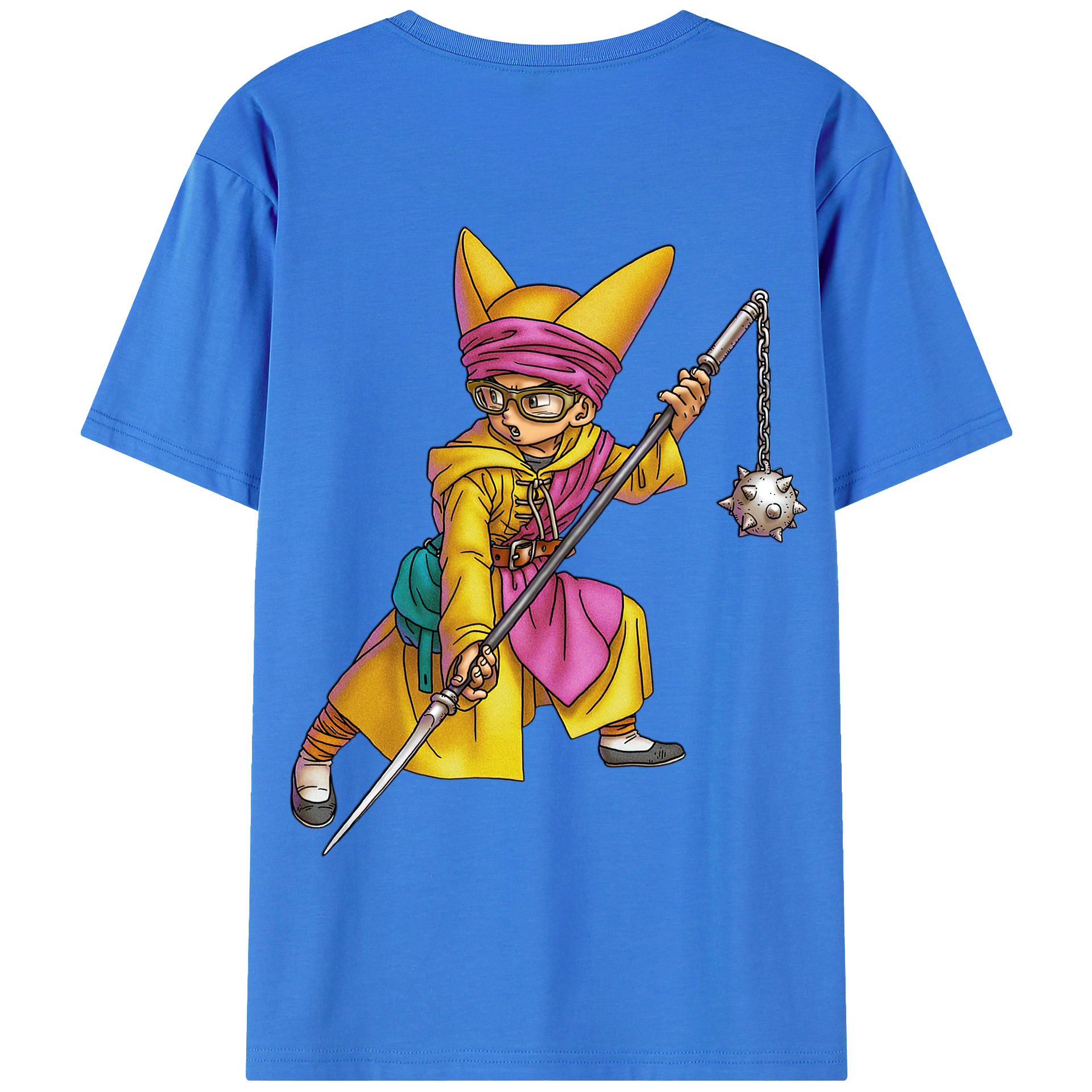 （画像用） ドラゴンクエスト Doragon Kuesuto Dragon Quest 綿100％半袖Tシャツ（背面プリント）