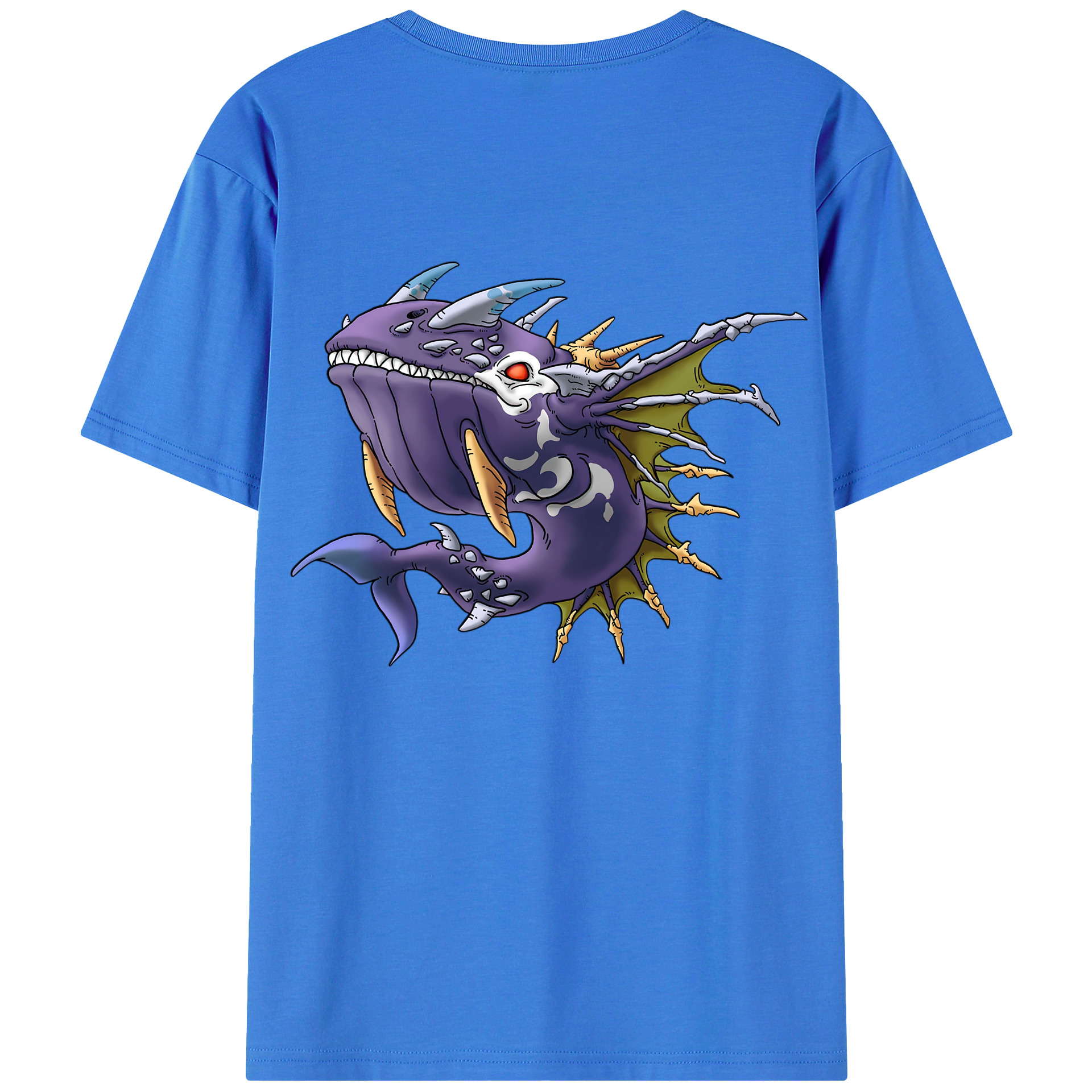 （画像用） ドラゴンクエスト Doragon Kuesuto Dragon Quest 綿100％半袖Tシャツ（背面プリント）