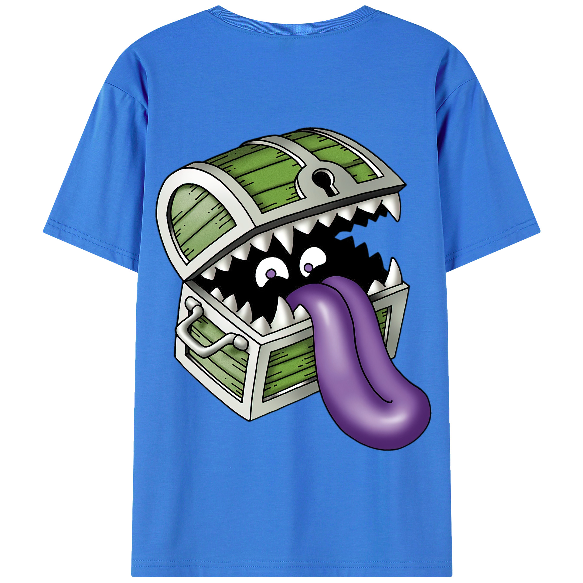 （画像用） ドラゴンクエスト Doragon Kuesuto Dragon Quest 綿100％半袖Tシャツ（背面プリント）