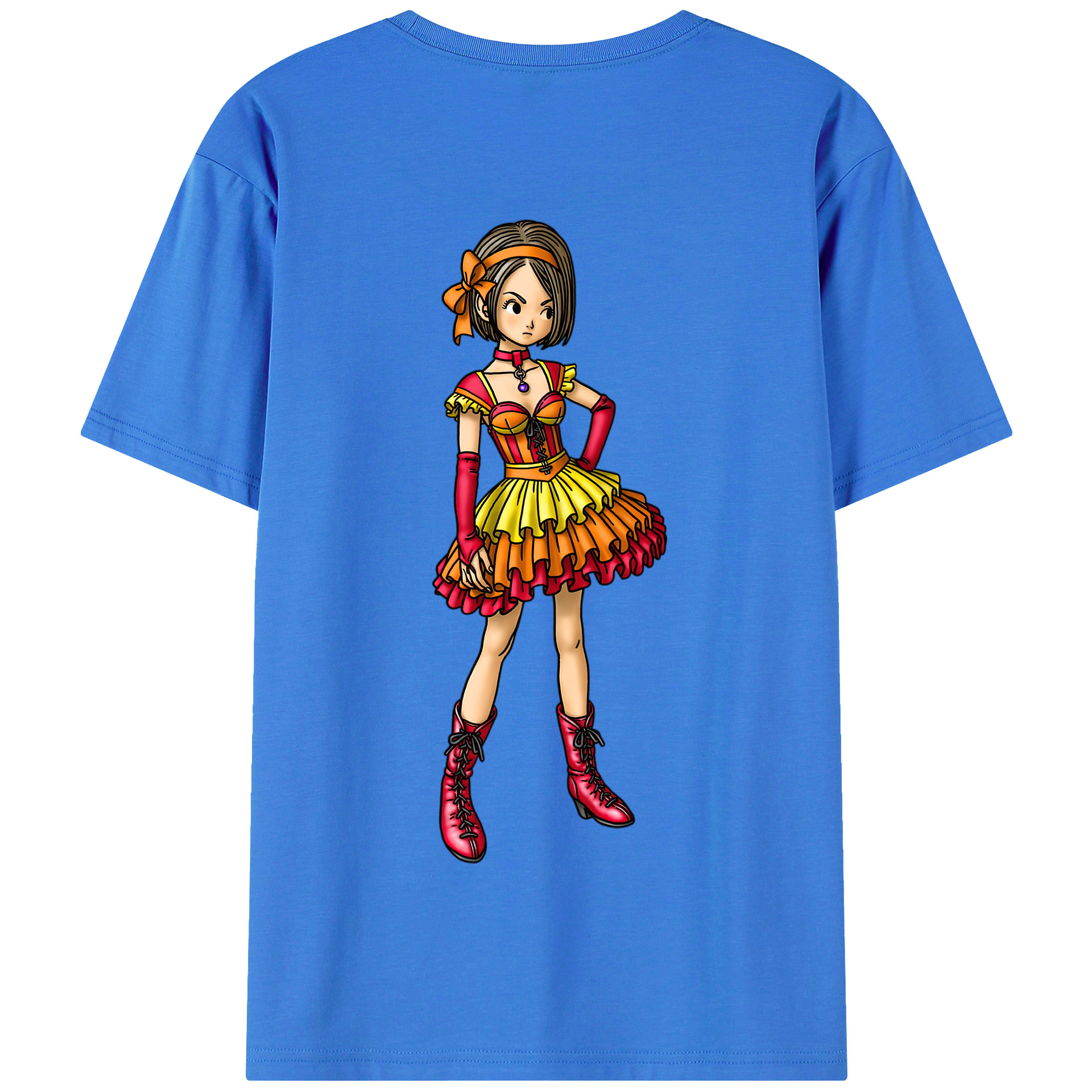 （画像用） ドラゴンクエスト Doragon Kuesuto Dragon Quest 綿100％半袖Tシャツ（背面プリント）