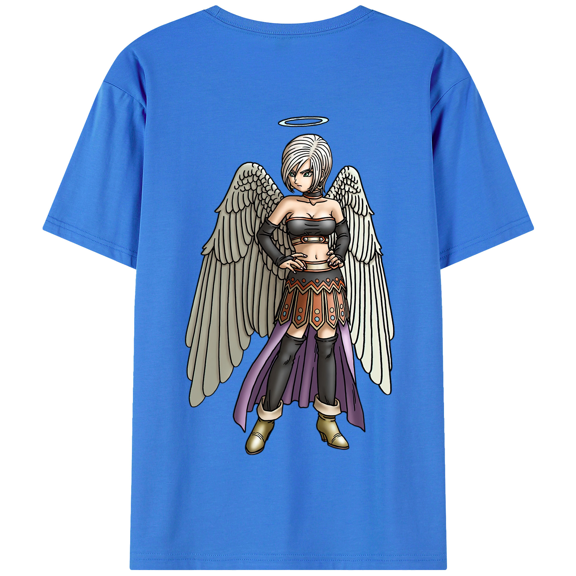 （画像用） ドラゴンクエスト Doragon Kuesuto Dragon Quest 綿100％半袖Tシャツ（背面プリント）