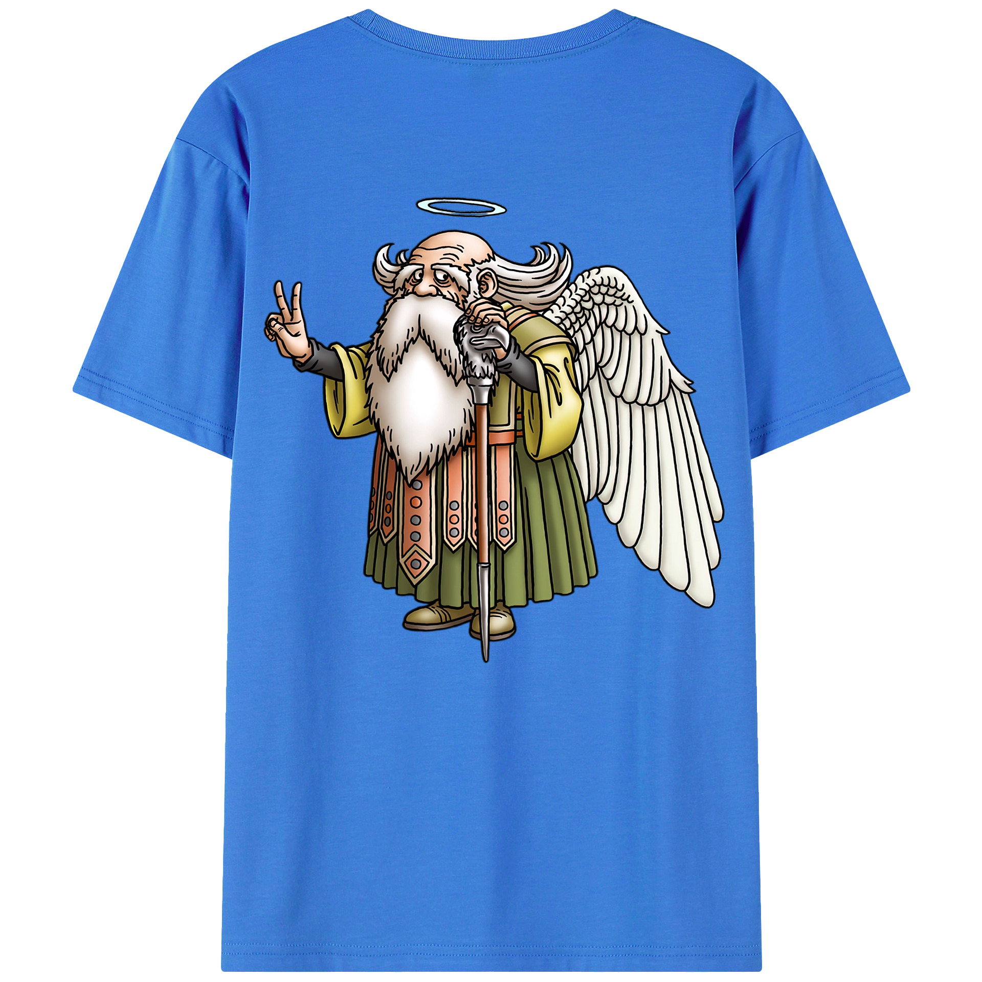 （画像用） ドラゴンクエスト Doragon Kuesuto Dragon Quest 綿100％半袖Tシャツ（背面プリント）