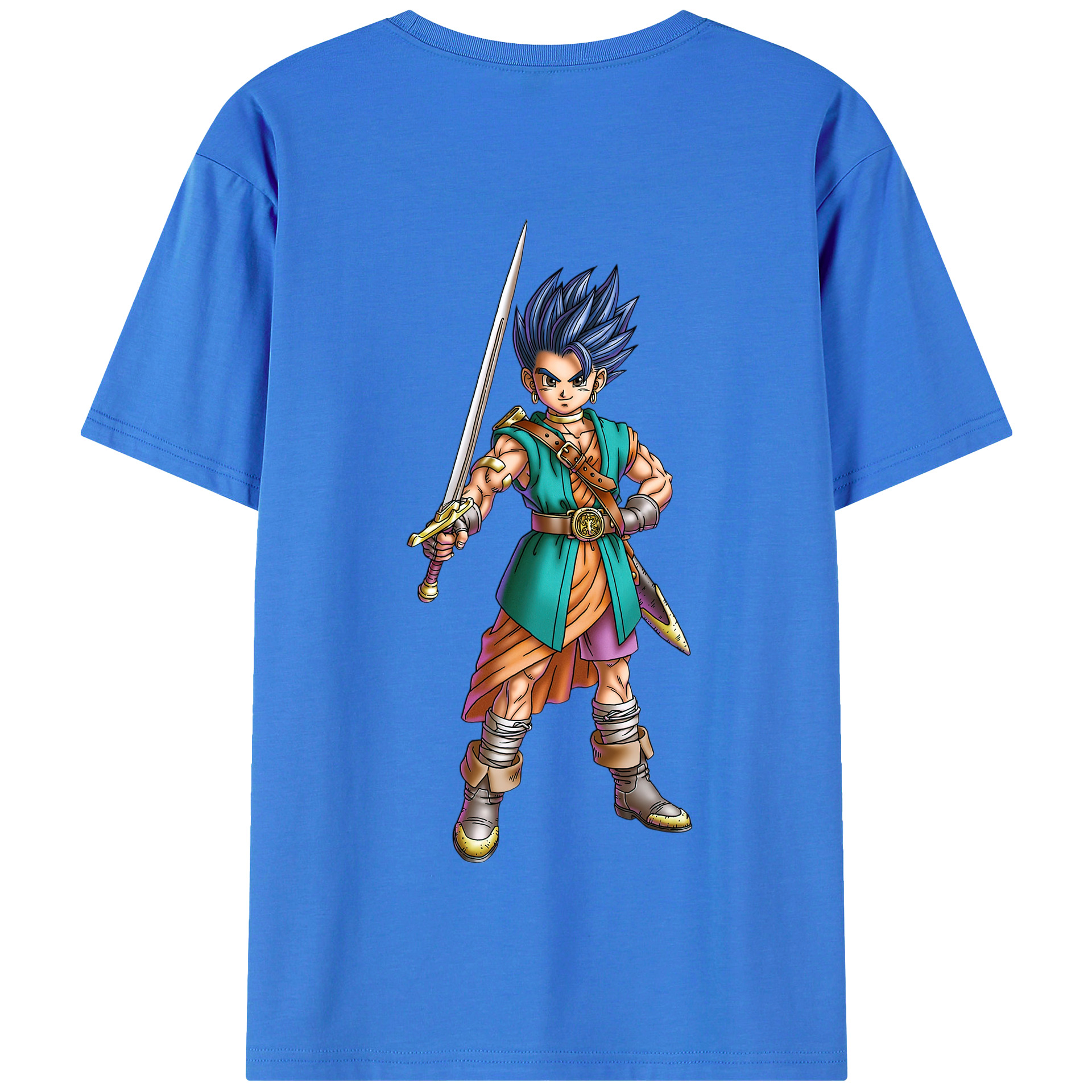 （画像用） ドラゴンクエスト Doragon Kuesuto Dragon Quest 綿100％半袖Tシャツ（背面プリント）