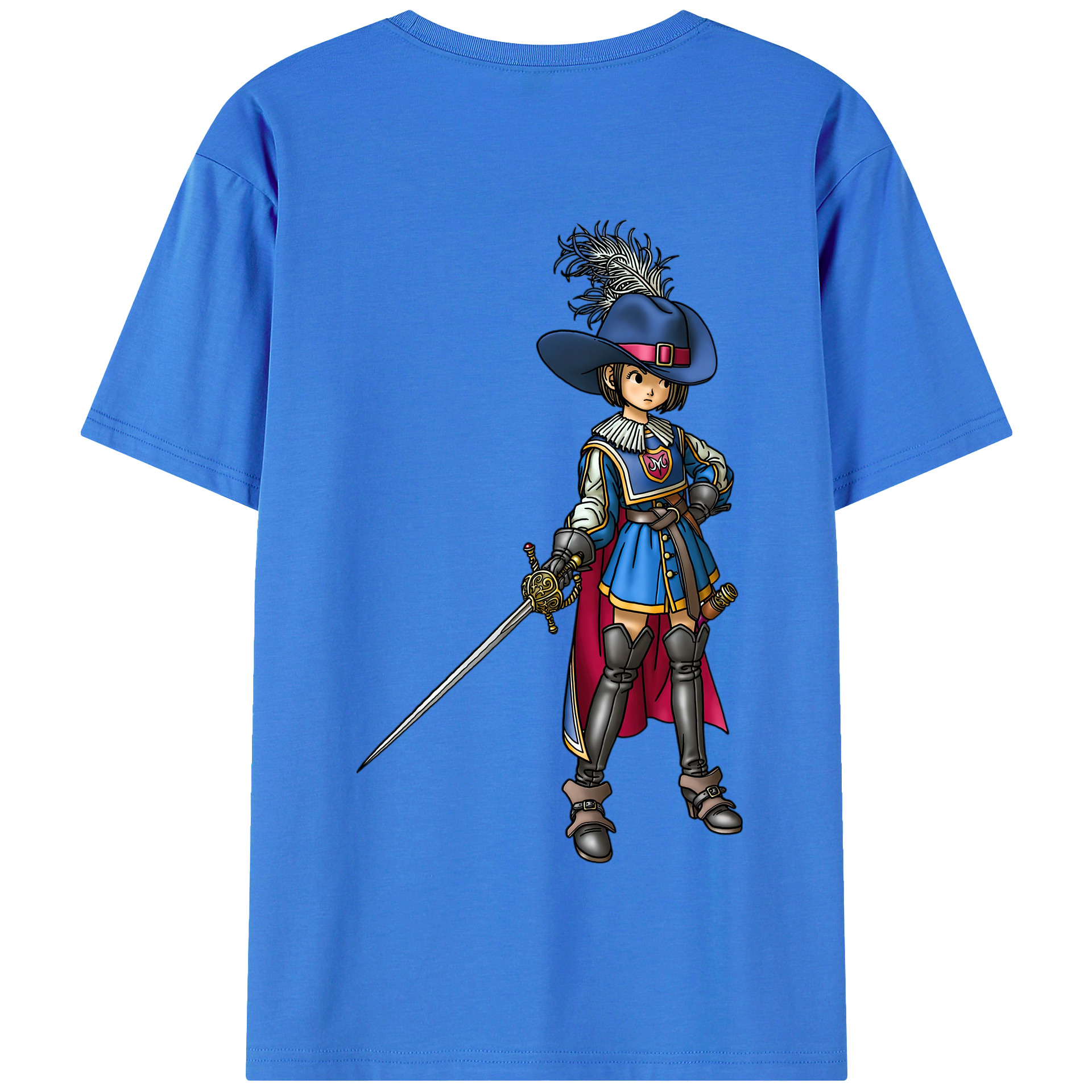 （画像用） ドラゴンクエスト Doragon Kuesuto Dragon Quest 綿100％半袖Tシャツ（背面プリント）
