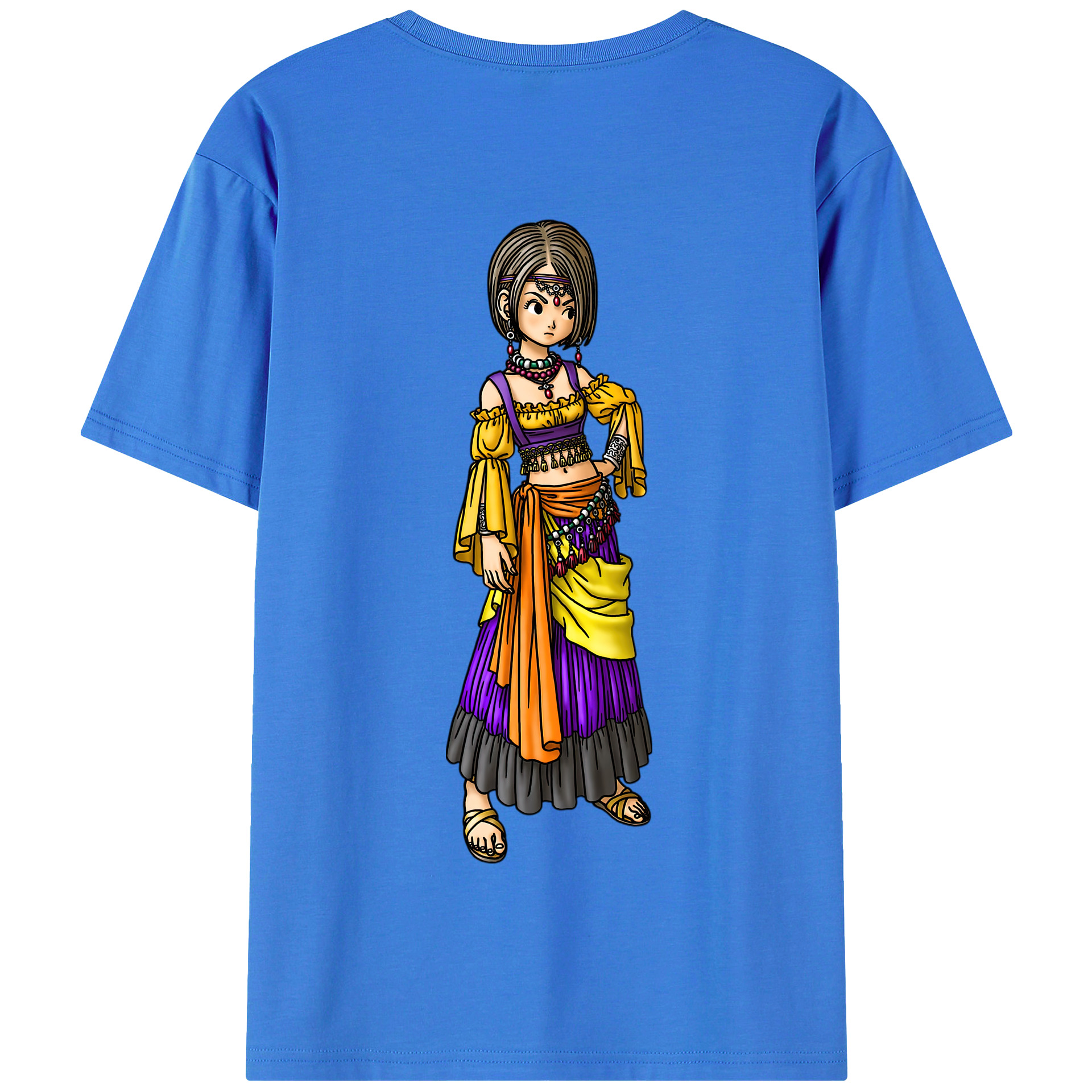 （画像用） ドラゴンクエスト Doragon Kuesuto Dragon Quest 綿100％半袖Tシャツ（背面プリント）