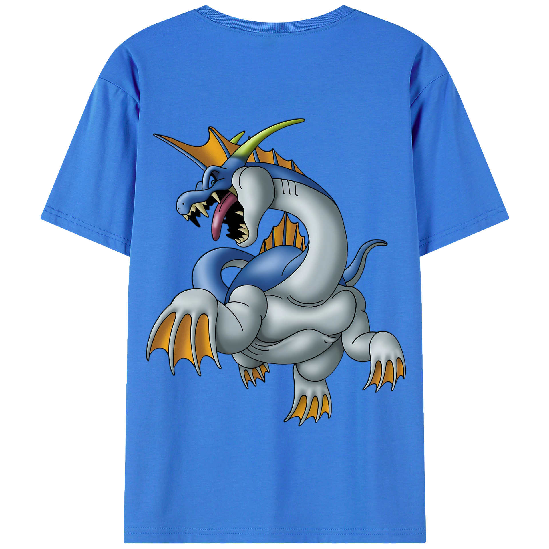 （画像用） ドラゴンクエスト Doragon Kuesuto Dragon Quest 綿100％半袖Tシャツ（背面プリント）