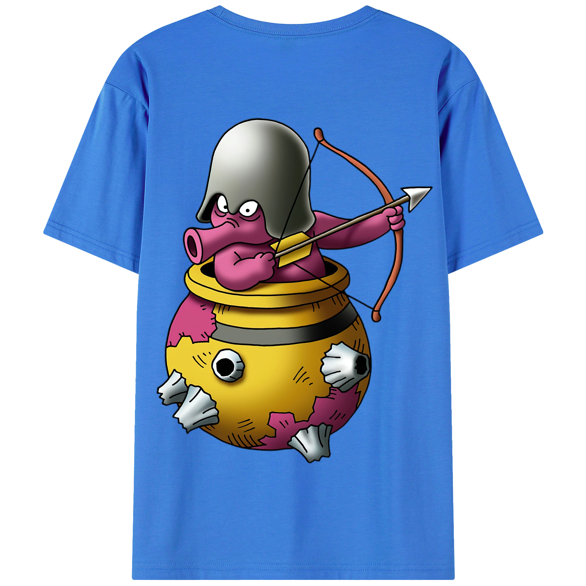 （画像用） ドラゴンクエスト Doragon Kuesuto Dragon Quest 綿100％半袖Tシャツ（背面プリント）