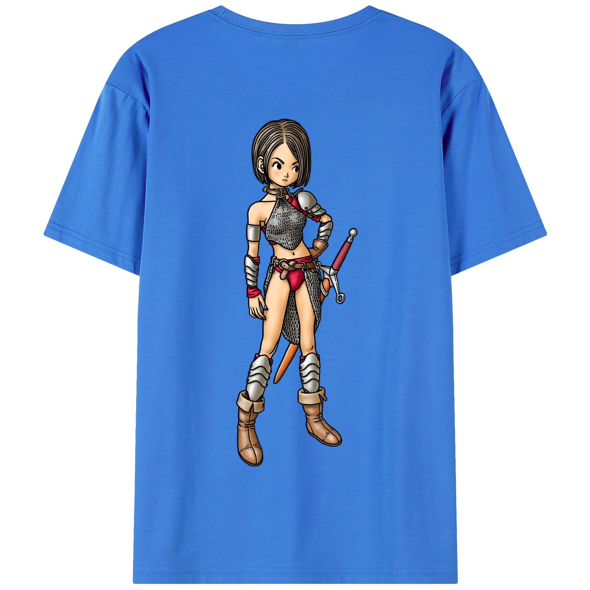 （画像用） ドラゴンクエスト Doragon Kuesuto Dragon Quest 綿100％半袖Tシャツ（背面プリント）