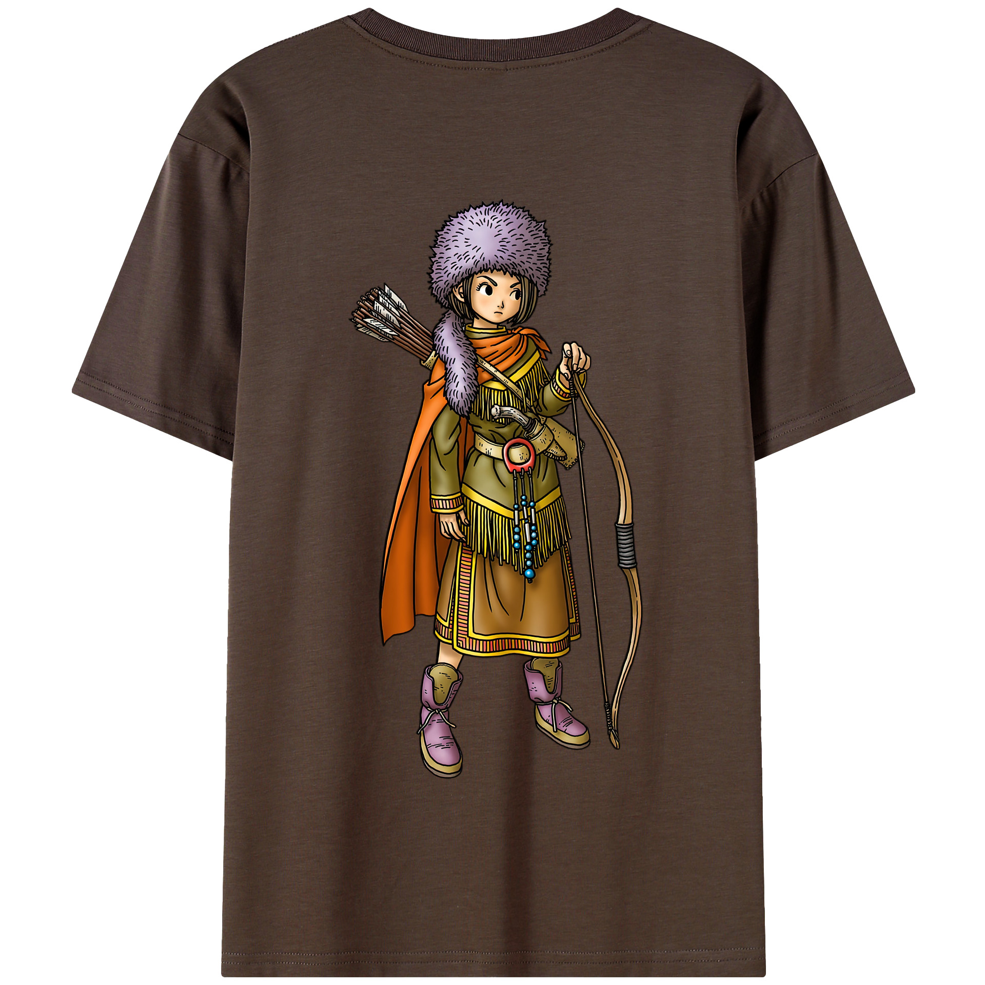 （画像用） ドラゴンクエスト Doragon Kuesuto Dragon Quest 綿100％半袖Tシャツ（背面プリント）
