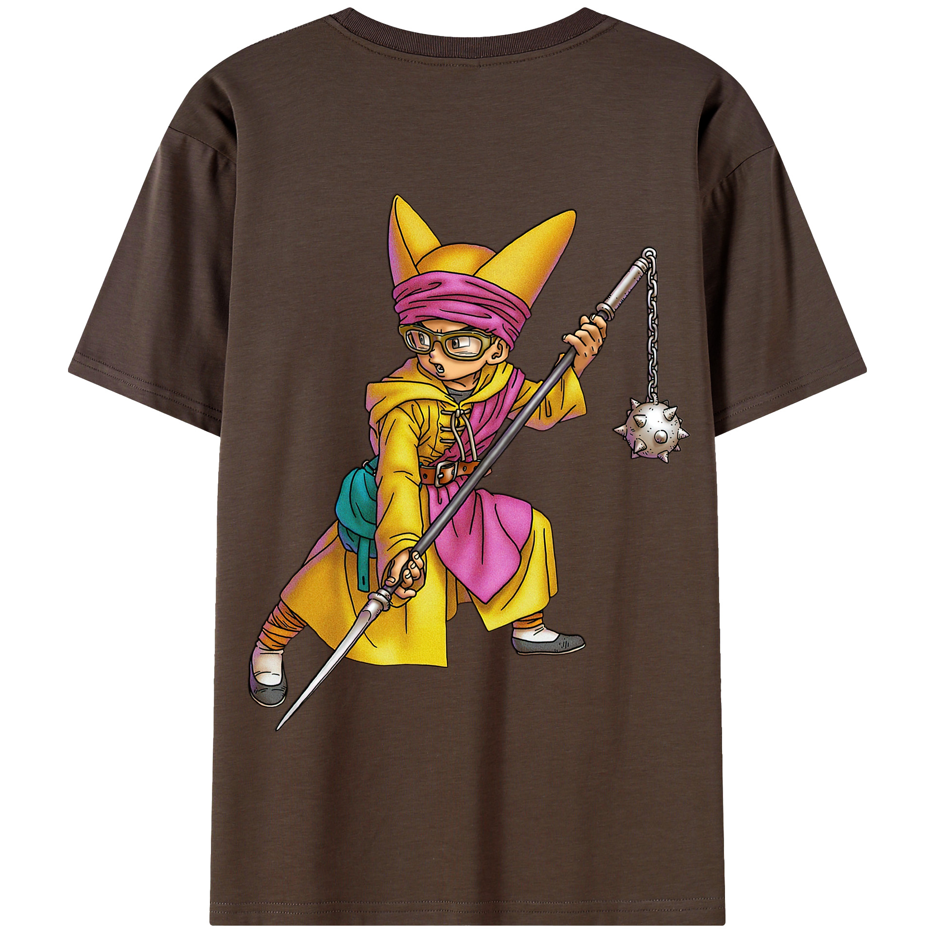 （画像用） ドラゴンクエスト Doragon Kuesuto Dragon Quest 綿100％半袖Tシャツ（背面プリント）