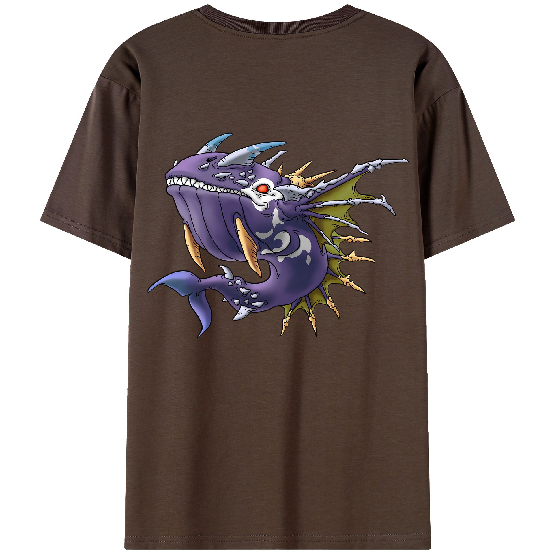 （画像用） ドラゴンクエスト Doragon Kuesuto Dragon Quest 綿100％半袖Tシャツ（背面プリント）