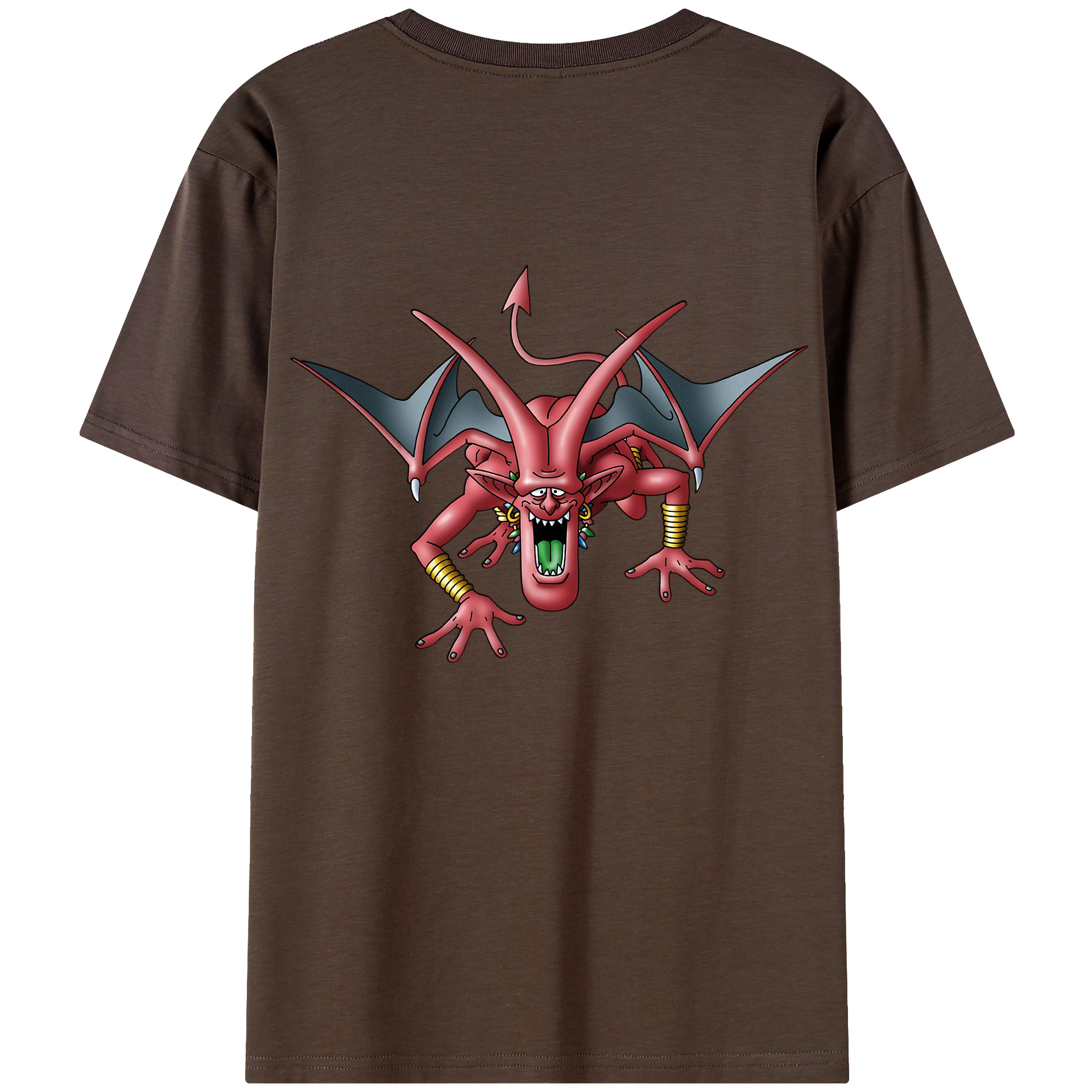 （画像用） ドラゴンクエスト Doragon Kuesuto Dragon Quest 綿100％半袖Tシャツ（背面プリント）