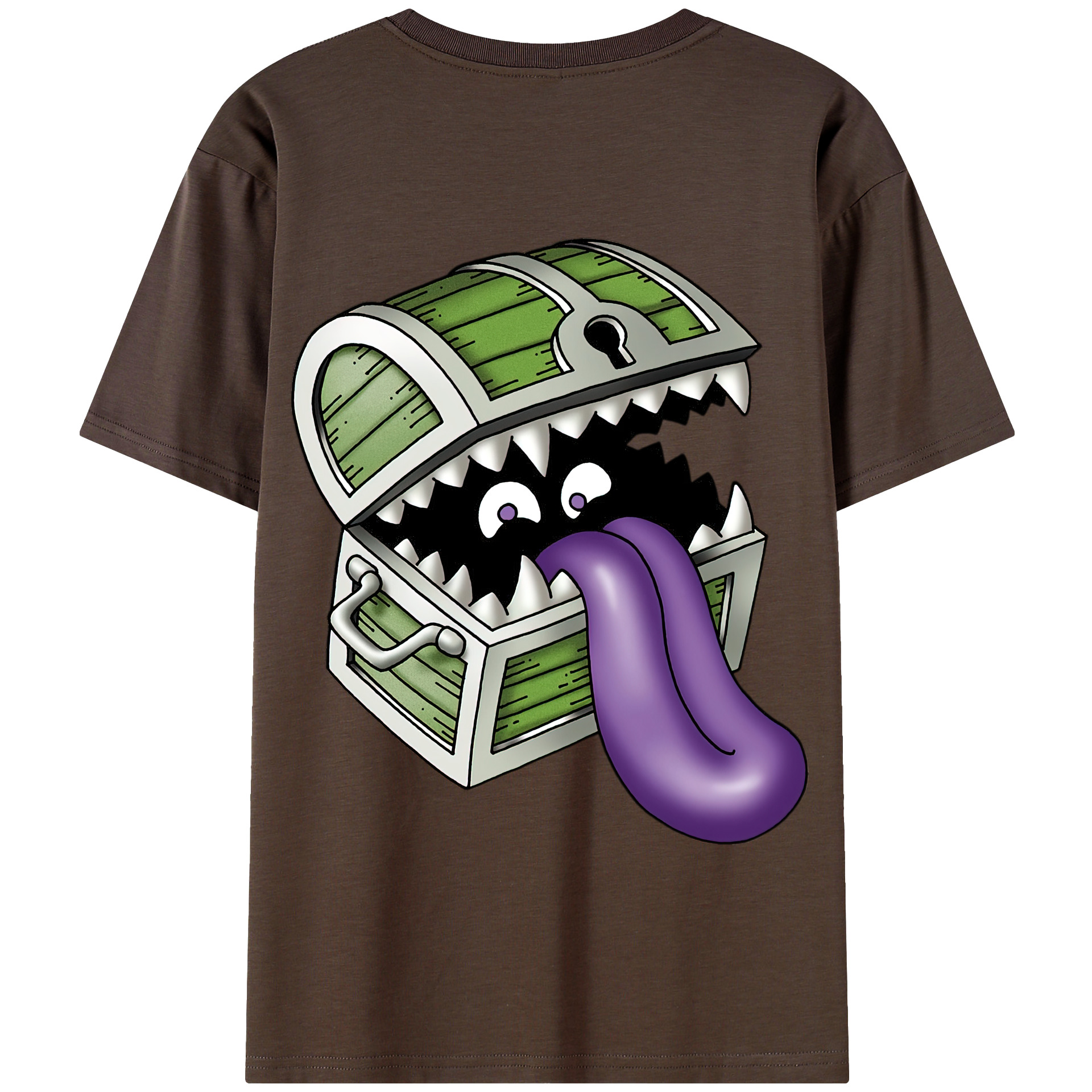 （画像用） ドラゴンクエスト Doragon Kuesuto Dragon Quest 綿100％半袖Tシャツ（背面プリント）