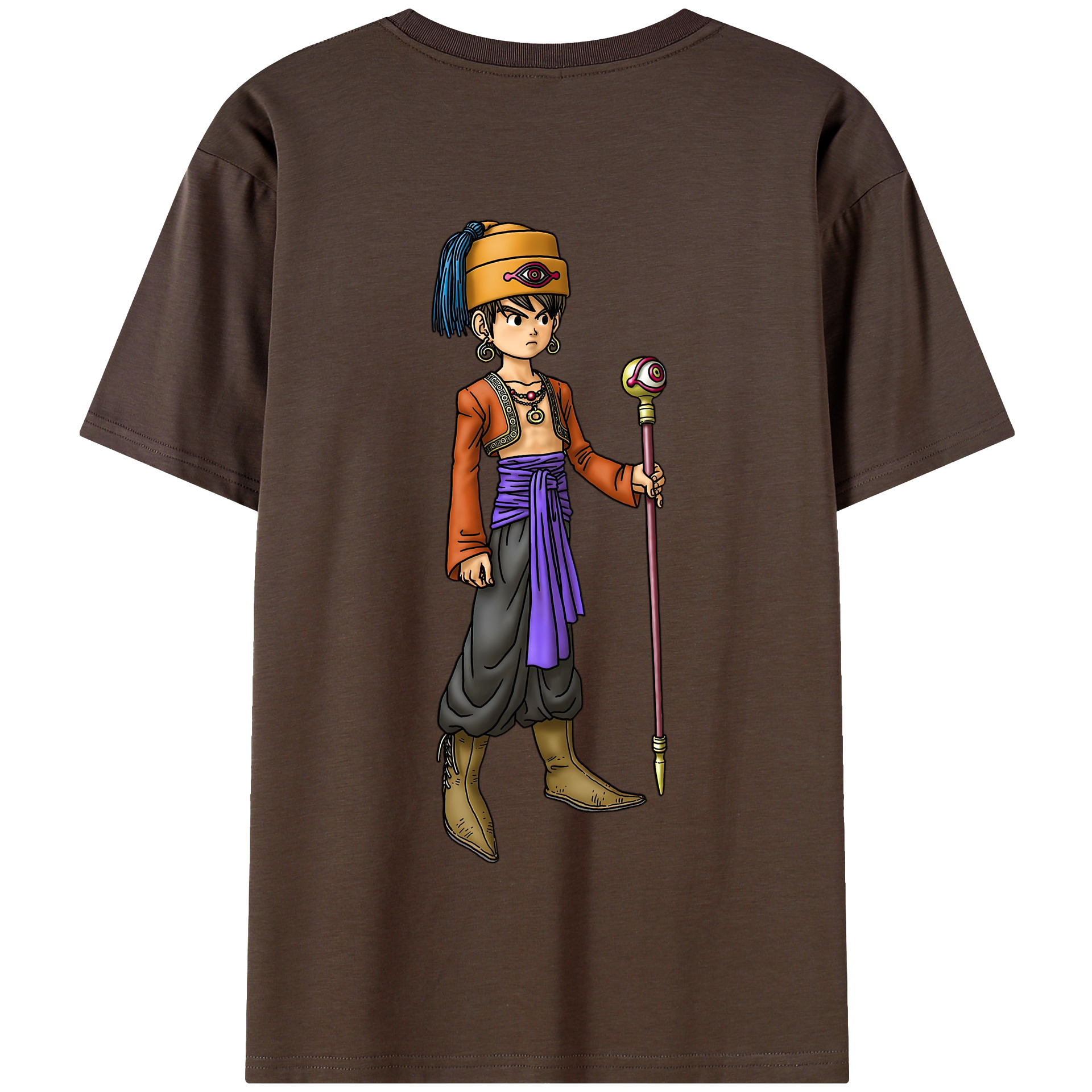 （画像用） ドラゴンクエスト Doragon Kuesuto Dragon Quest 綿100％半袖Tシャツ（背面プリント）