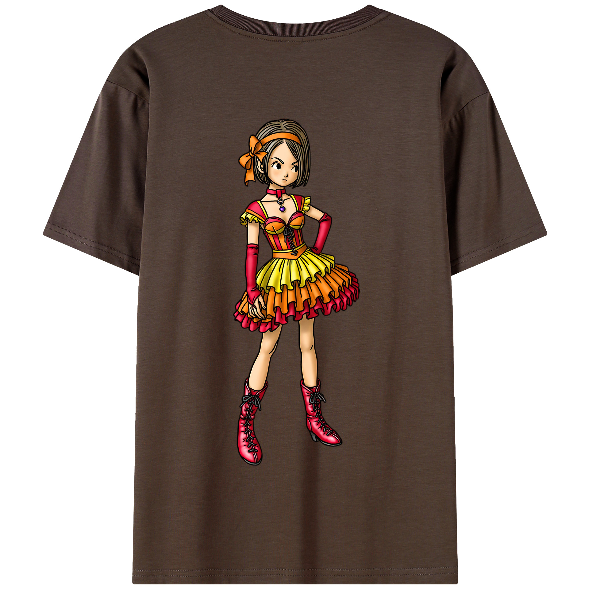 （画像用） ドラゴンクエスト Doragon Kuesuto Dragon Quest 綿100％半袖Tシャツ（背面プリント）