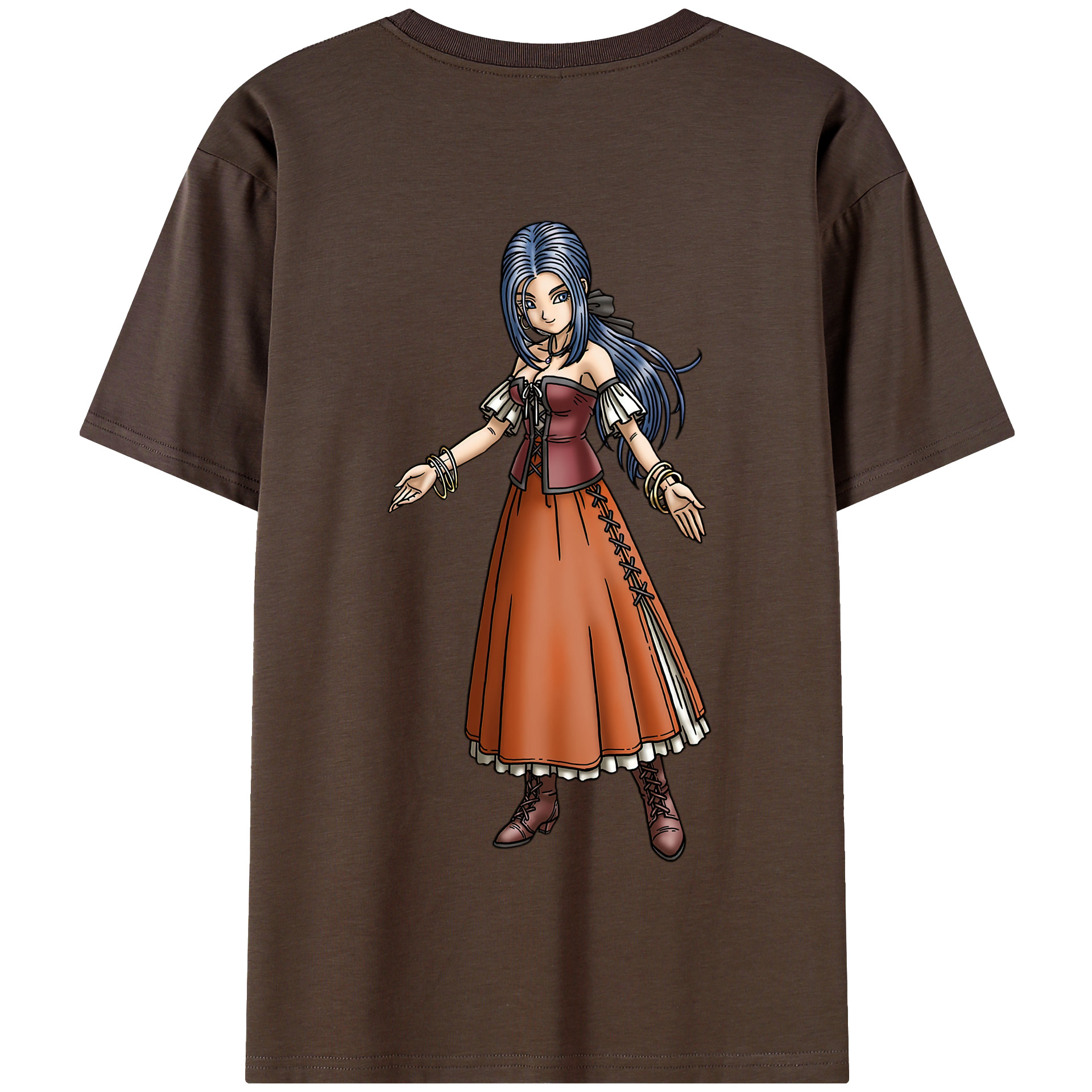 （画像用） ドラゴンクエスト Doragon Kuesuto Dragon Quest 綿100％半袖Tシャツ（背面プリント）