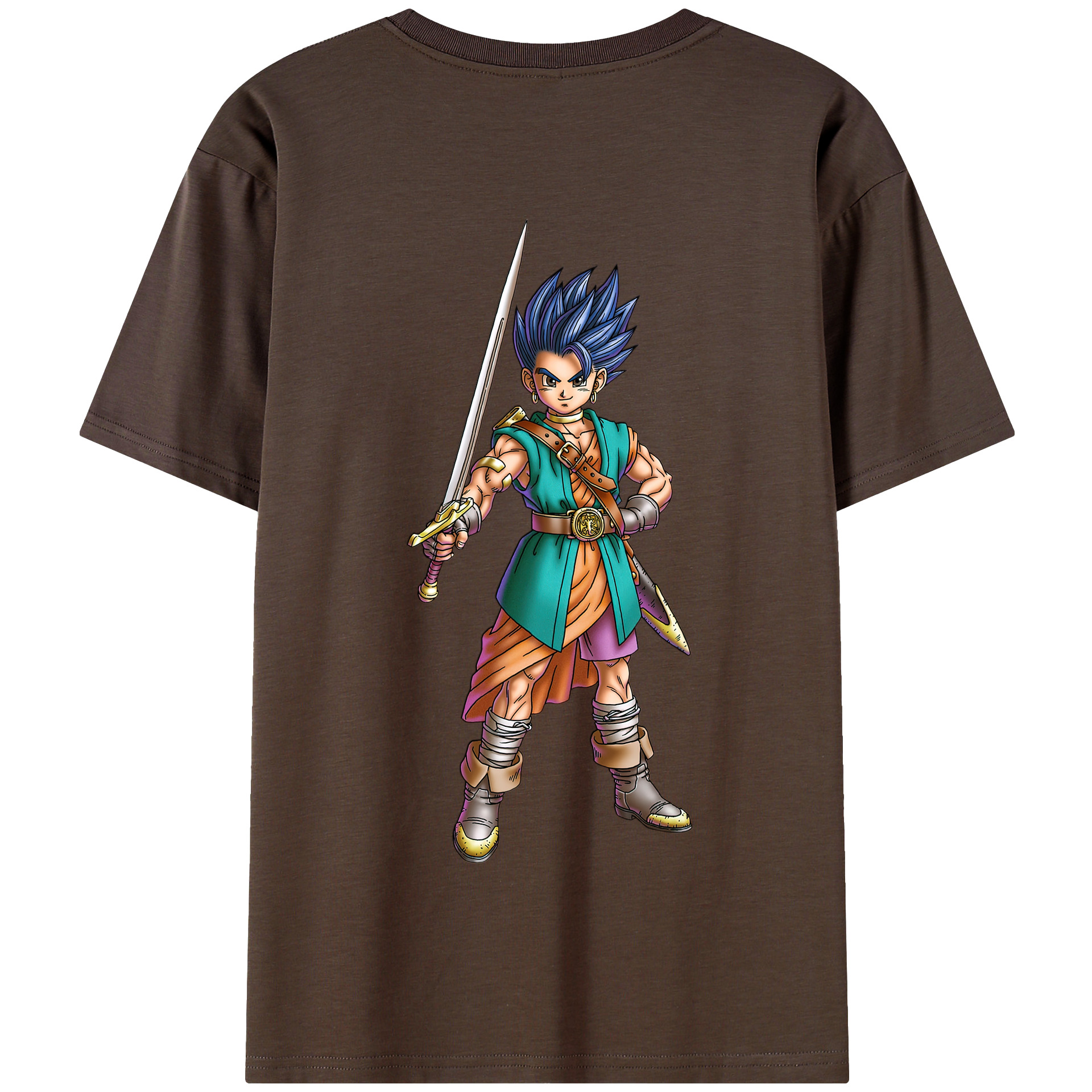（画像用） ドラゴンクエスト Doragon Kuesuto Dragon Quest 綿100％半袖Tシャツ（背面プリント）