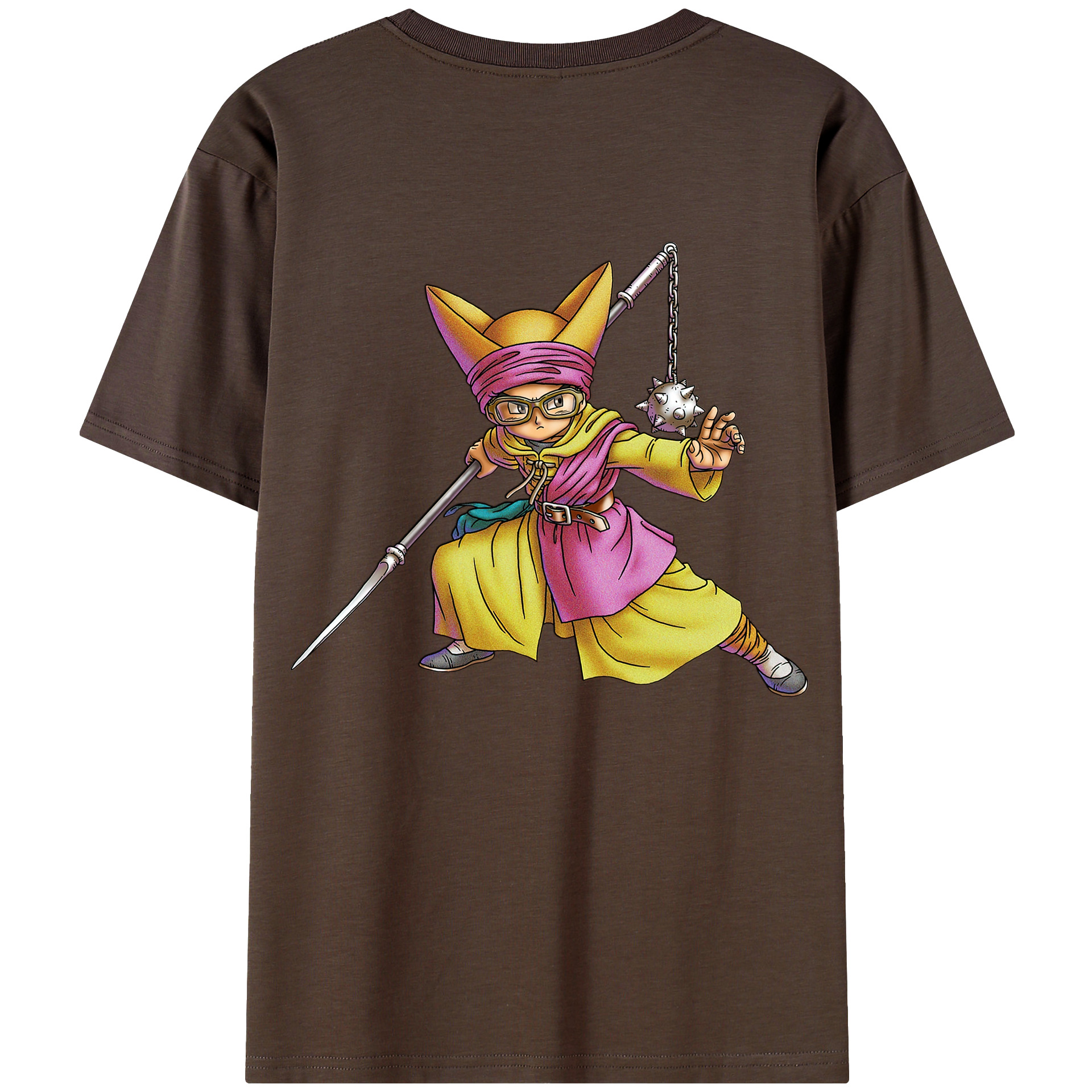 （画像用） ドラゴンクエスト Doragon Kuesuto Dragon Quest 綿100％半袖Tシャツ（背面プリント）